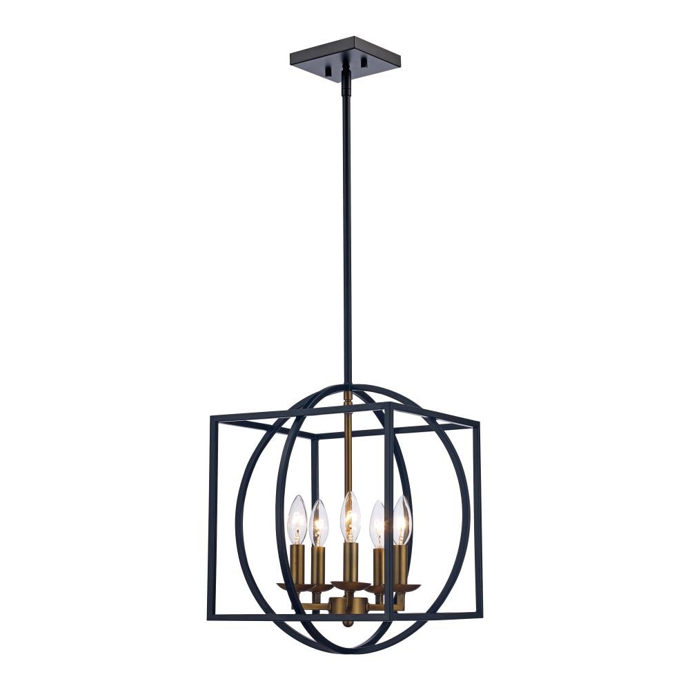 Lucid Lighting 11185 AG-BK 5 -Light Multiple finishes Multiple colors Industrial For Use in Bedrooms, Dining Rooms, Foyers, Kitchens, Living Rooms Chandelier