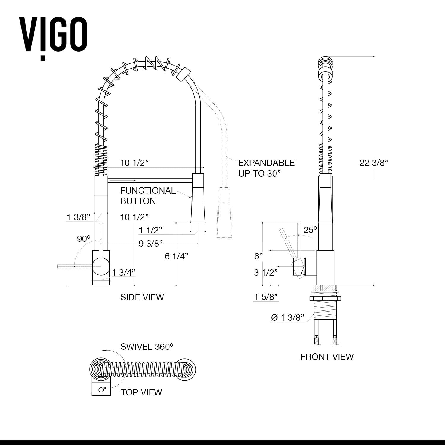 VIGO Laurelton Chrome Single Handle Pull Down Kitchen Faucet With Soap   62992222 