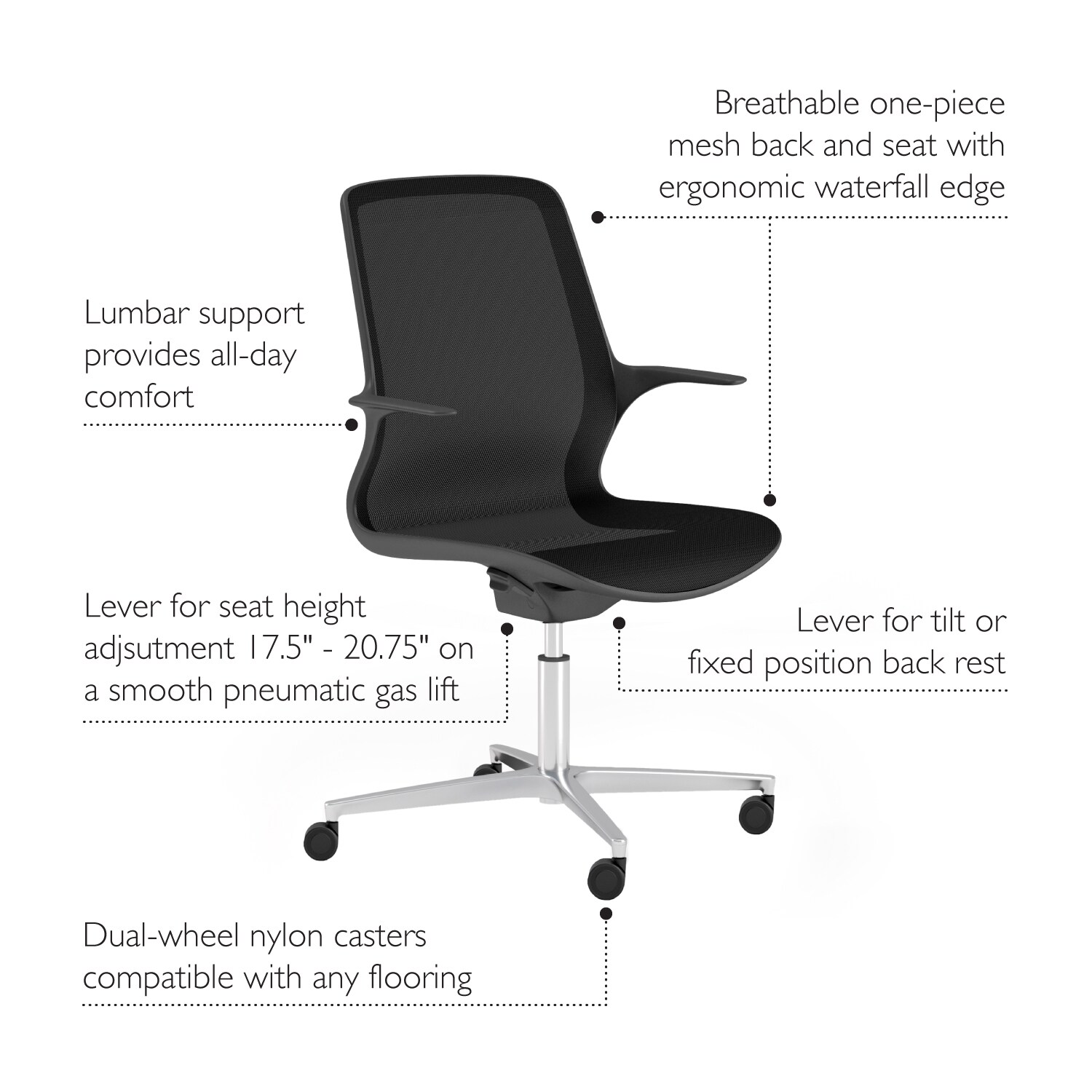 24 inch high desk chair