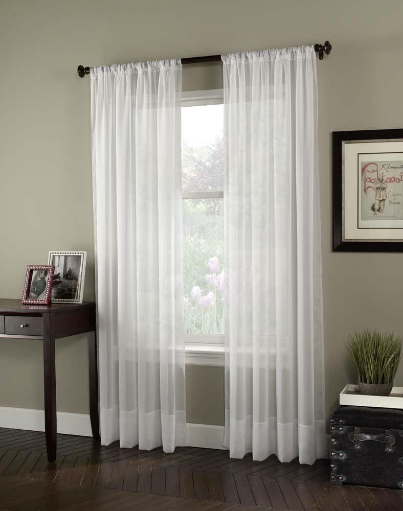 CHF 120-in Antique Polyester Sheer Rod Pocket Single Curtain Panel in ...