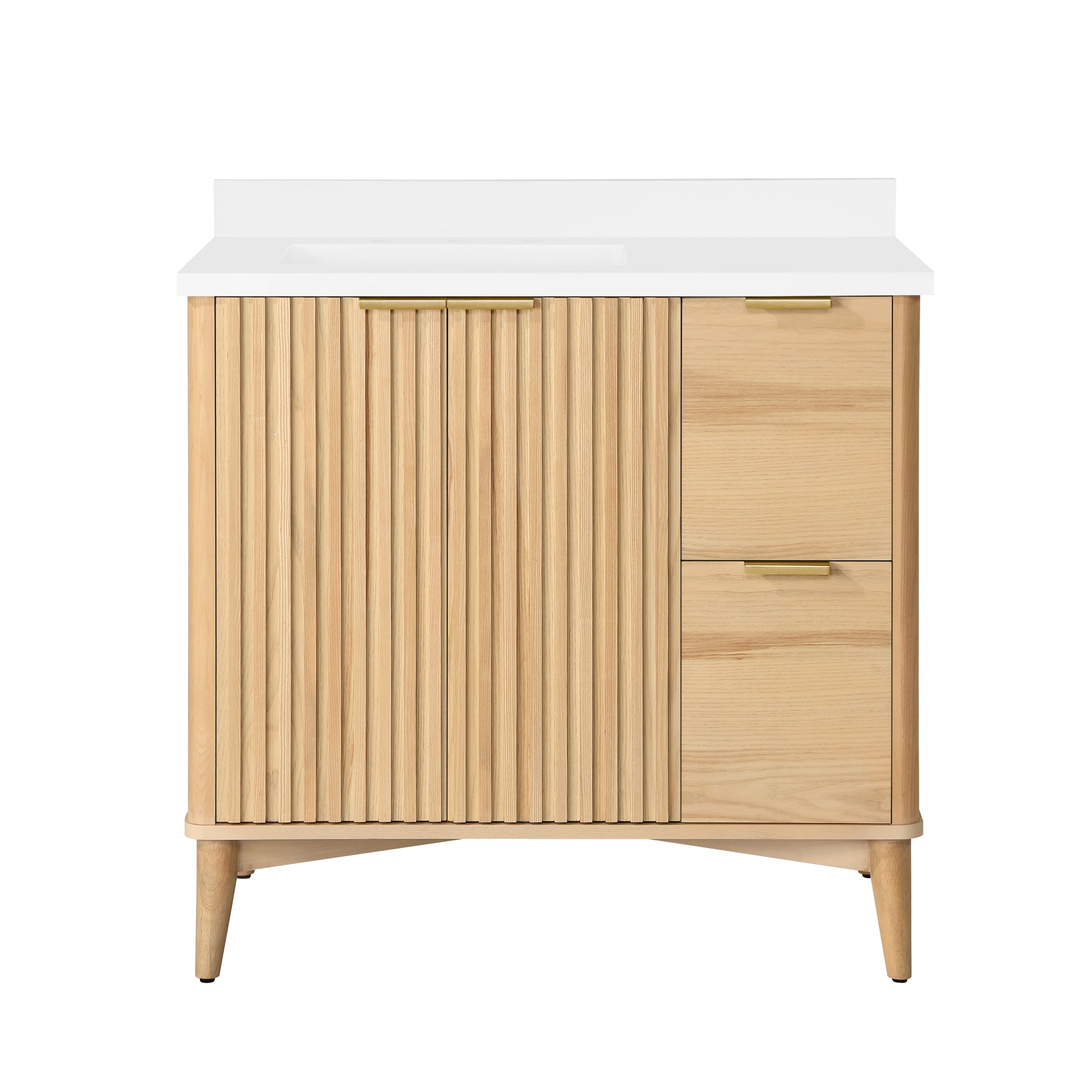 Ronson 36" Rustic Ash Single Sink Scandinavian Bathroom Vanity