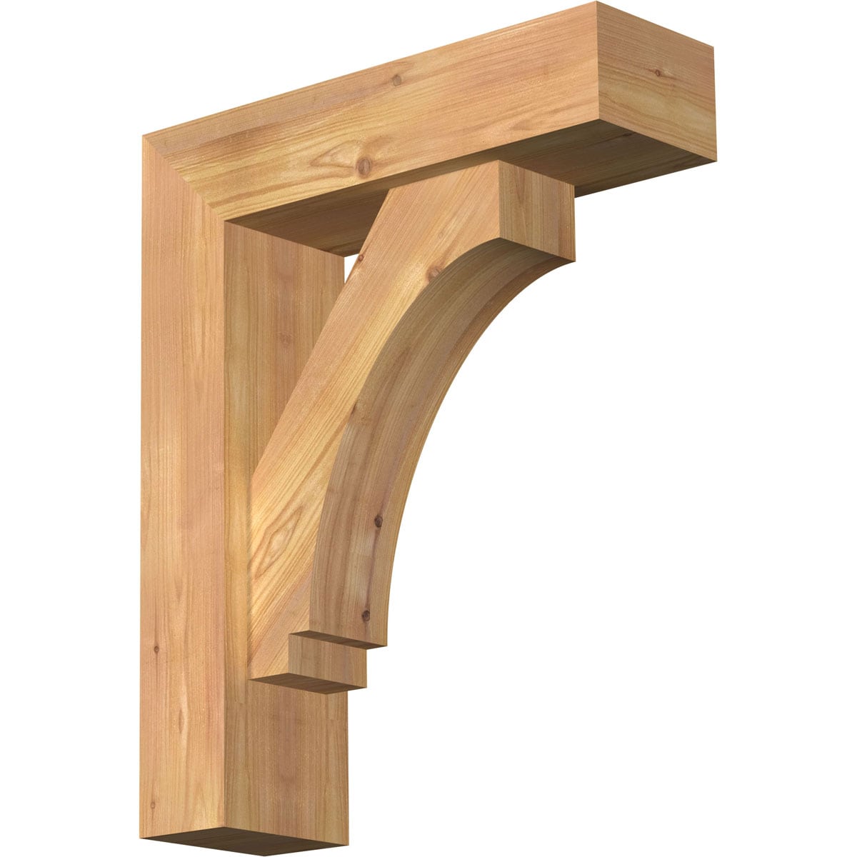 Ekena Millwork 1462735 Imperial Block Smooth Bracket with Offset Brace Western Red Cedar Wood Standard Bracket