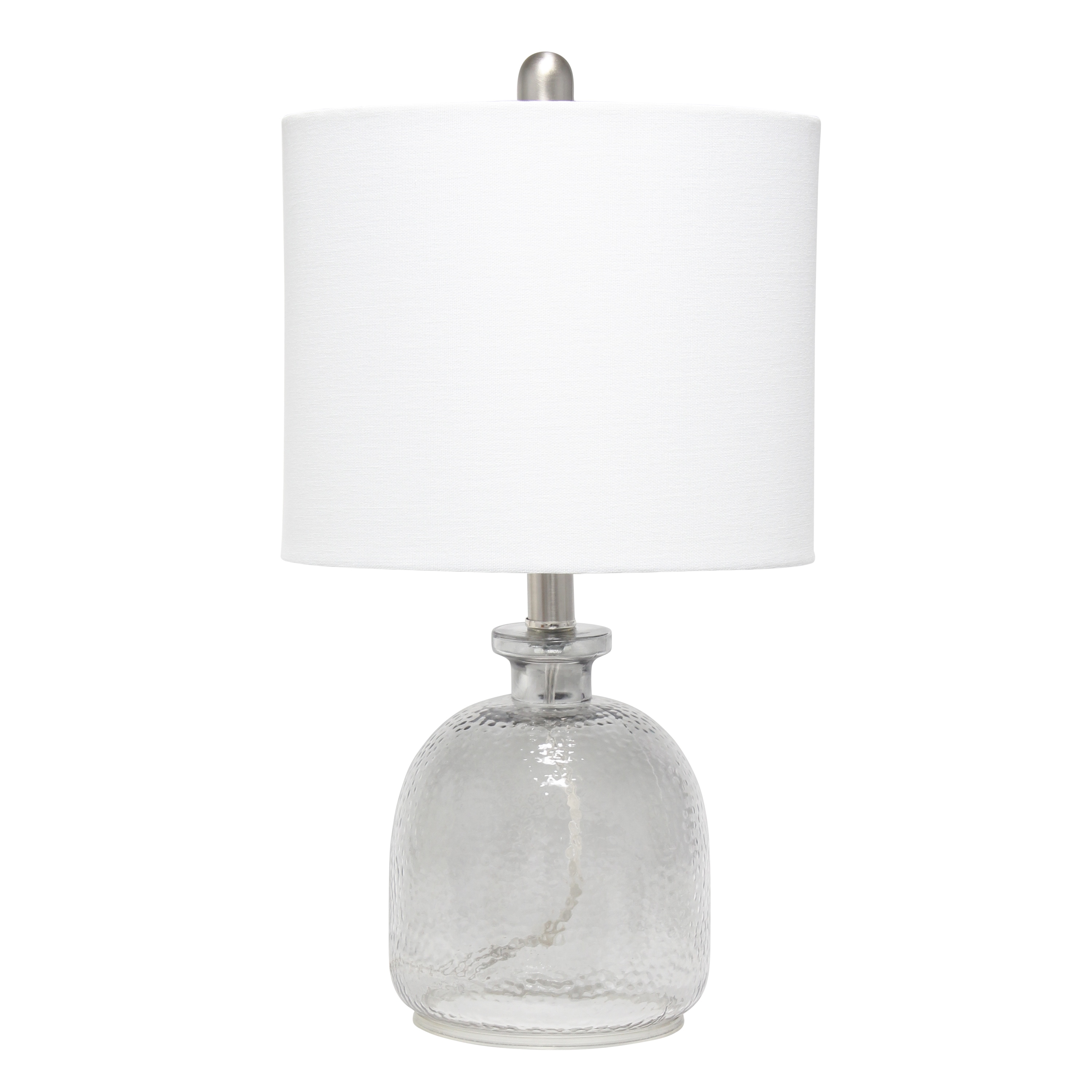 Lalia Home LHT-5013-WH Classix 20-in Smokey Gray/White Rotary socket Table Lamp with Fabric Shade