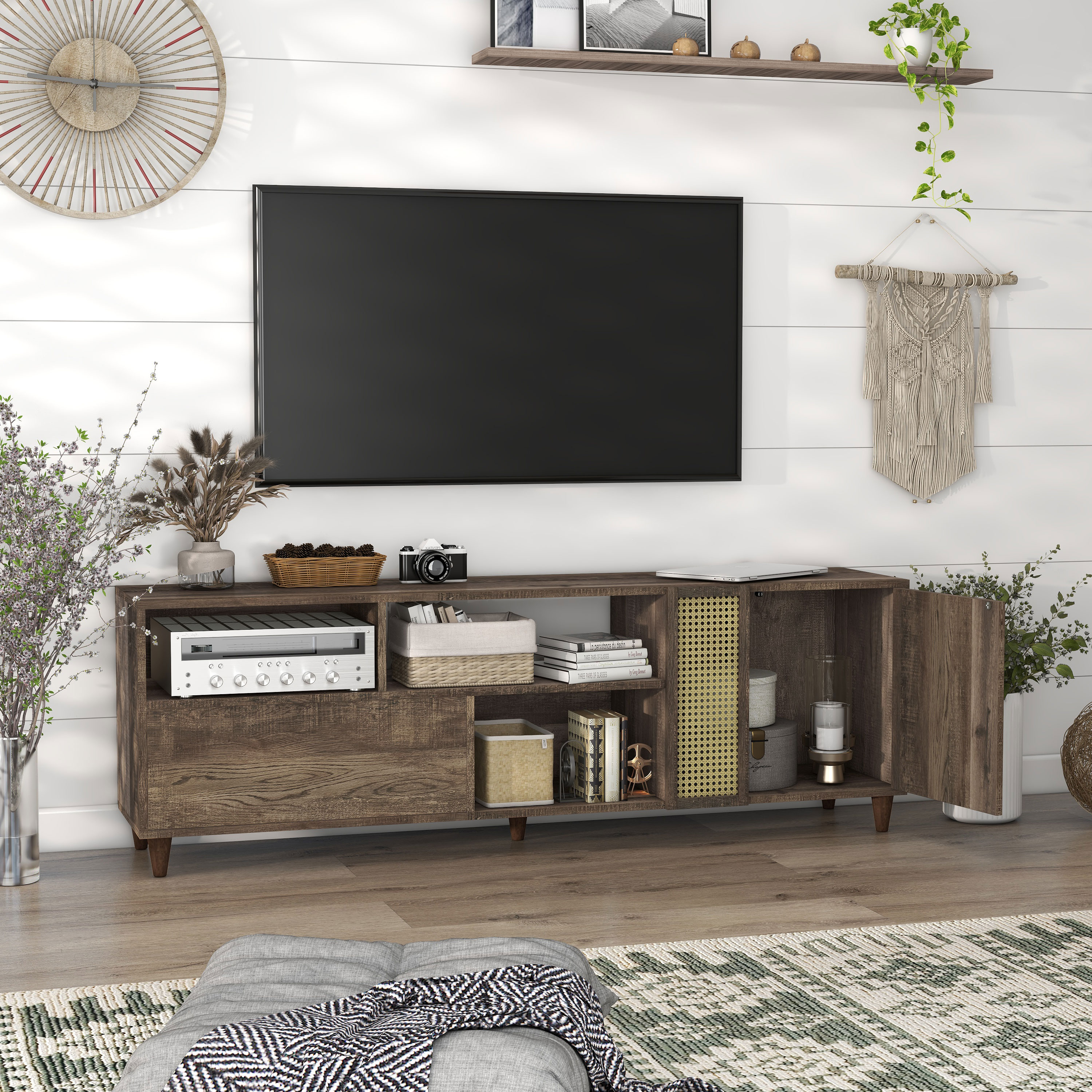 Reclaimed oak tv stand discount