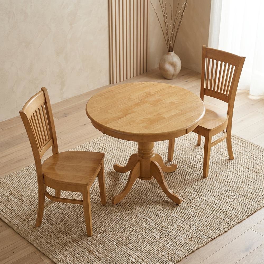 FurniFact ANVA3-OAK-WWHT1 Dining-Sets - View #7