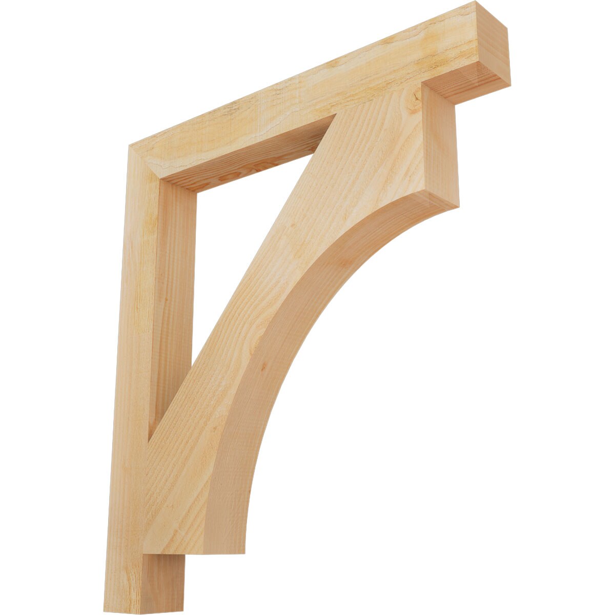 Ekena Millwork BKT04X32X36WTL05RDF Westlake block rough sawn 4-in x 32-in x 36-in Douglas fir Brown Wood Standard bracket