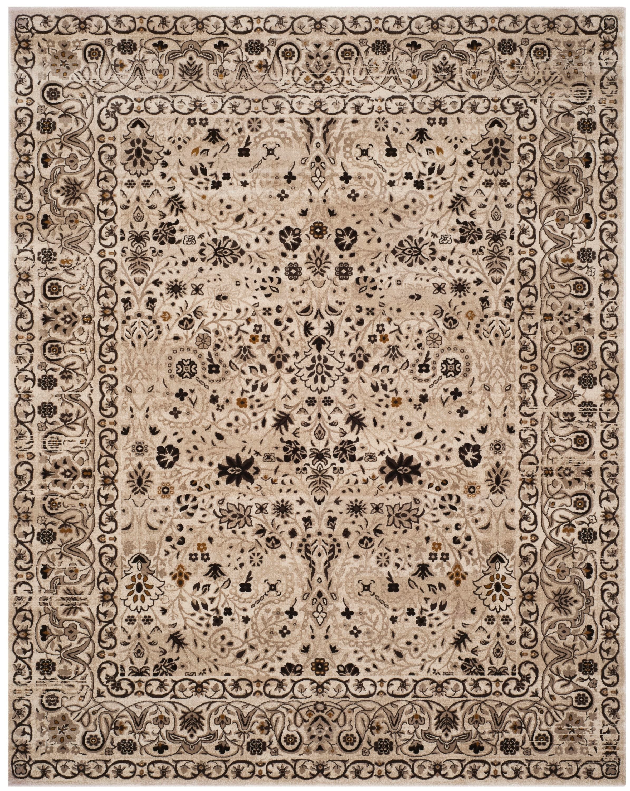 Safavieh Serenity Pasquale 8 x 10 Creme/Brown Indoor Floral/Botanical Vintage Area Rug