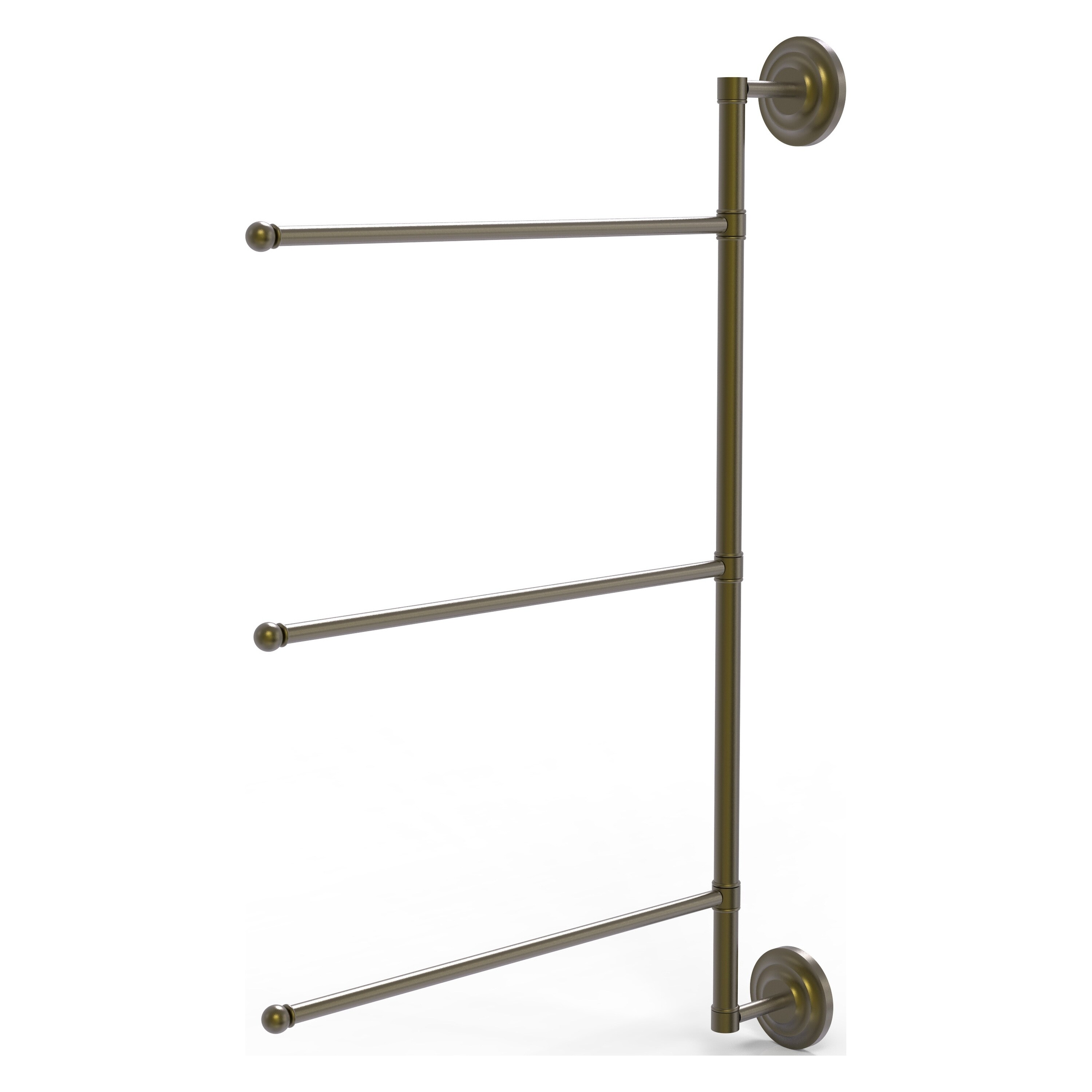 Allied Brass PQN-27/3/16/28-ABR Prestige Que New 28-in Antique Brass Wall mount Single Towel Bar