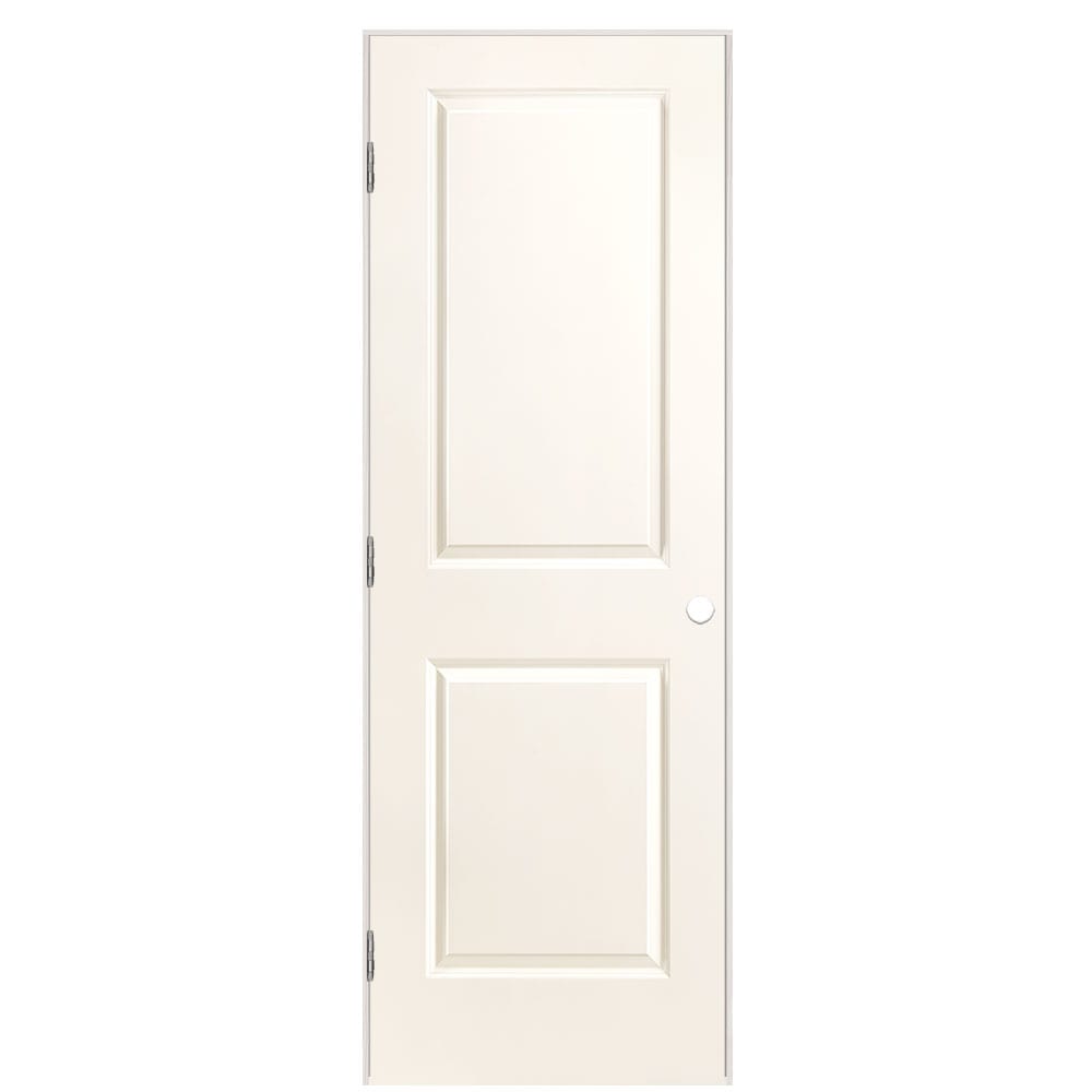Masonite 1316040 28-in x 80-in White Solid core 2-panel square Right hand Smooth Prefinished Molded composite Flat Jamb Single Prehung Interior Door