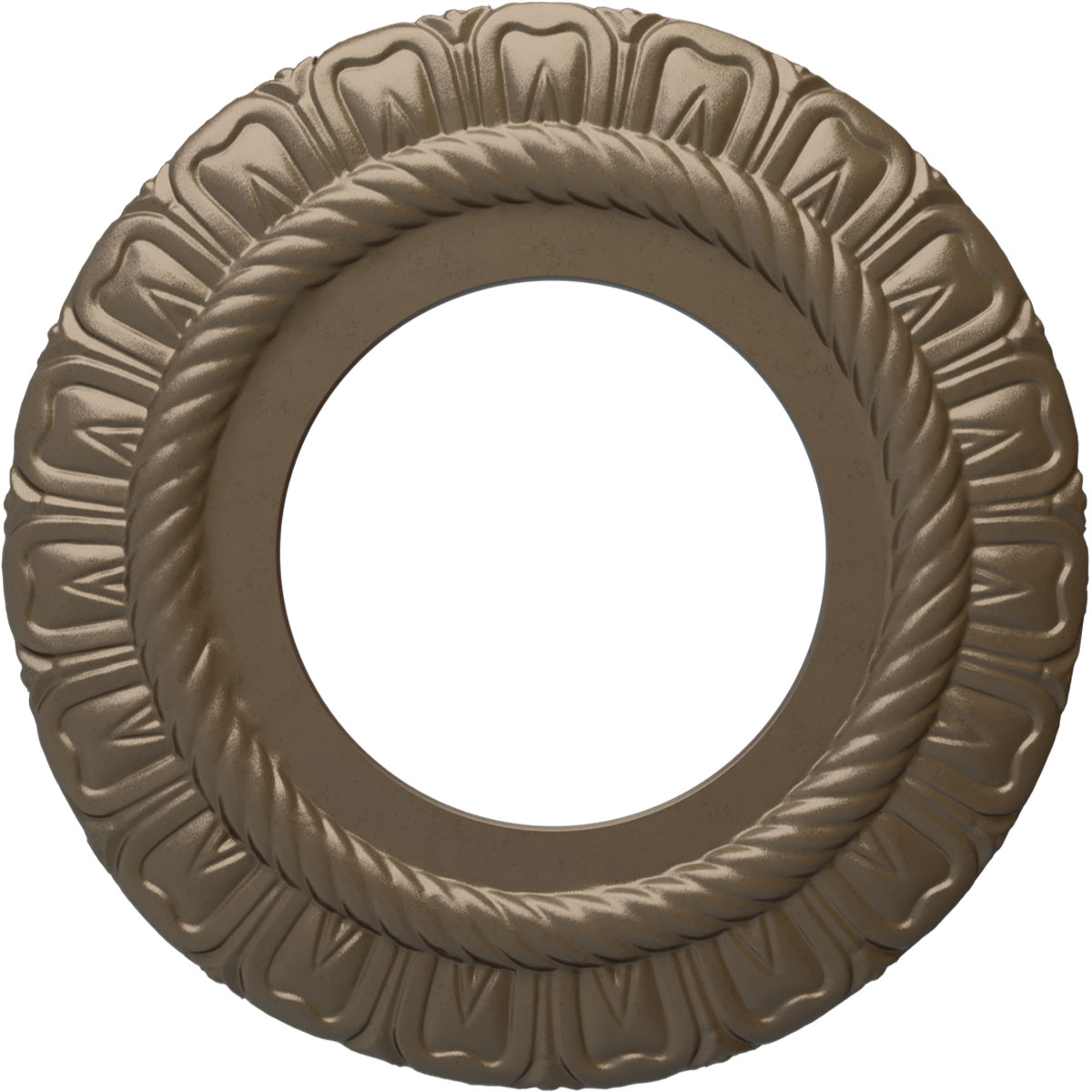 Ekena Millwork CM09CLWSS Claremont 9-in W x 9-in L Painted Warm Silver Polyurethane Whole Ceiling Medallion