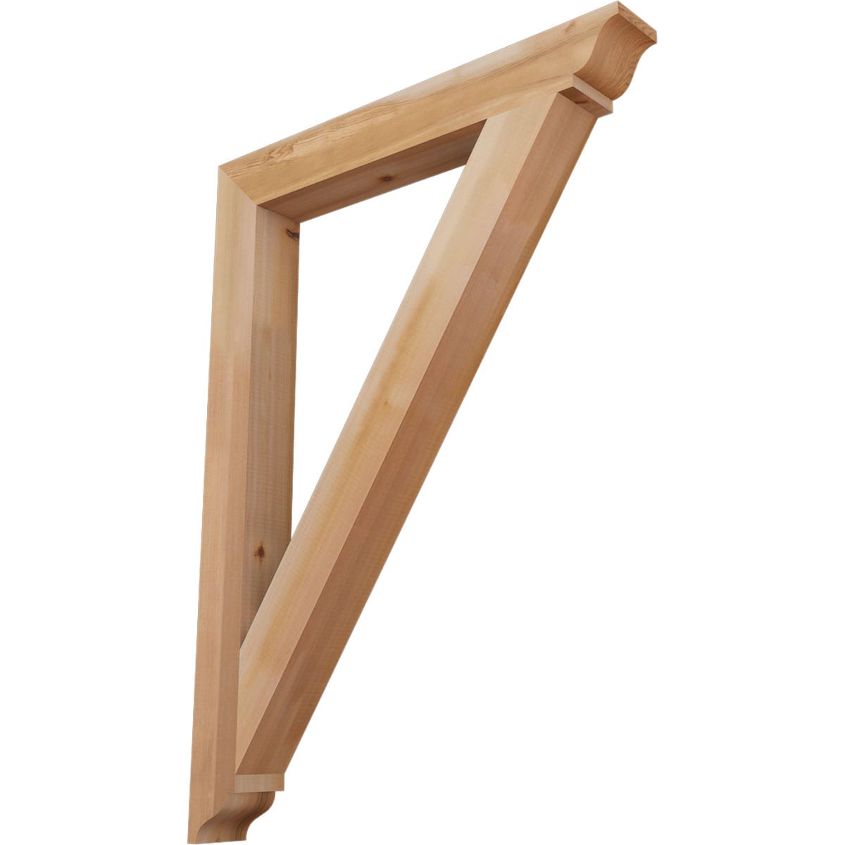 Ekena Millwork BKT04X32X44TRA01SWR Traditional traditional smooth 3-1/2-in x 32-in x 44-in Western red cedar Brown Wood Standard bracket