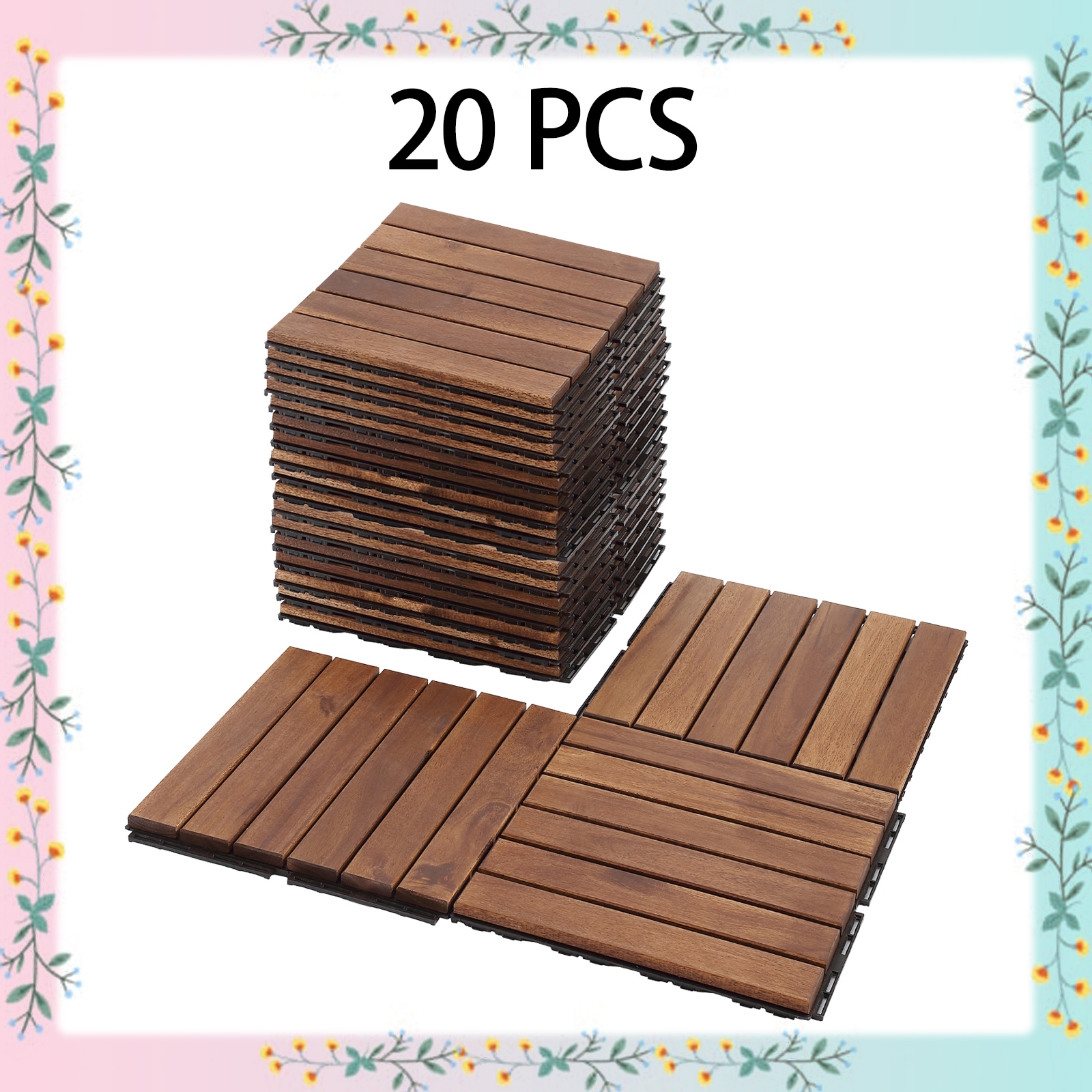 Maocao Hoom SM-T-19KGS 12-in x 12-in Brown Prefinished Pressure Treated Wood Deck tile ( 10-sq ft )