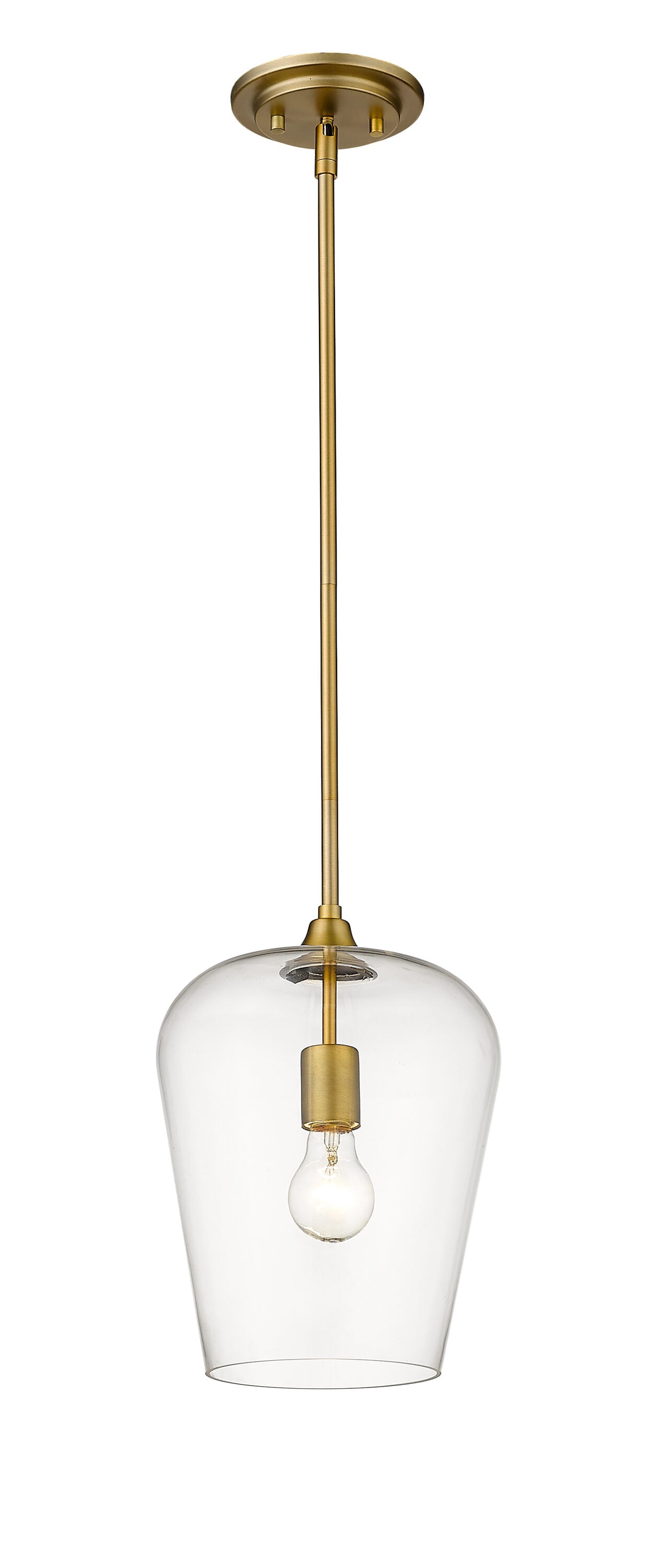 Olde Brass and Glass 9" Modern Pendant Light