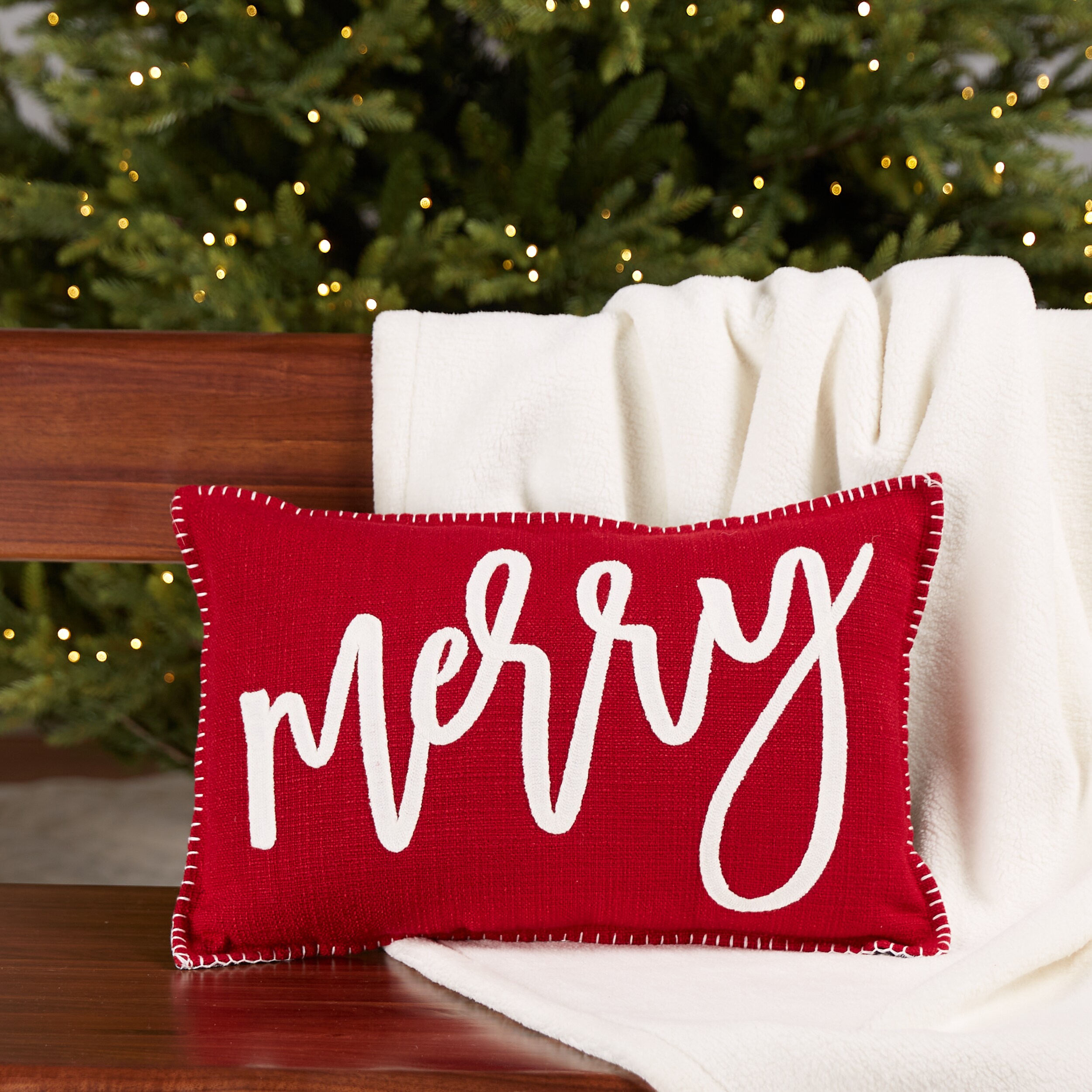 Holiday Living 12-in Pillow Merry Christmas Decor at Lowes.com