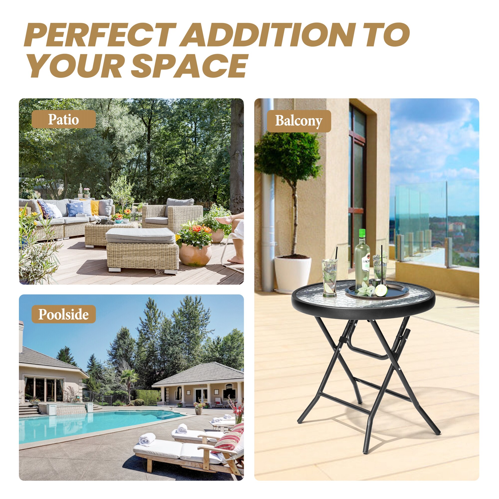 Crestlive Products CL-TB045BLK Patio-Tables - View #8