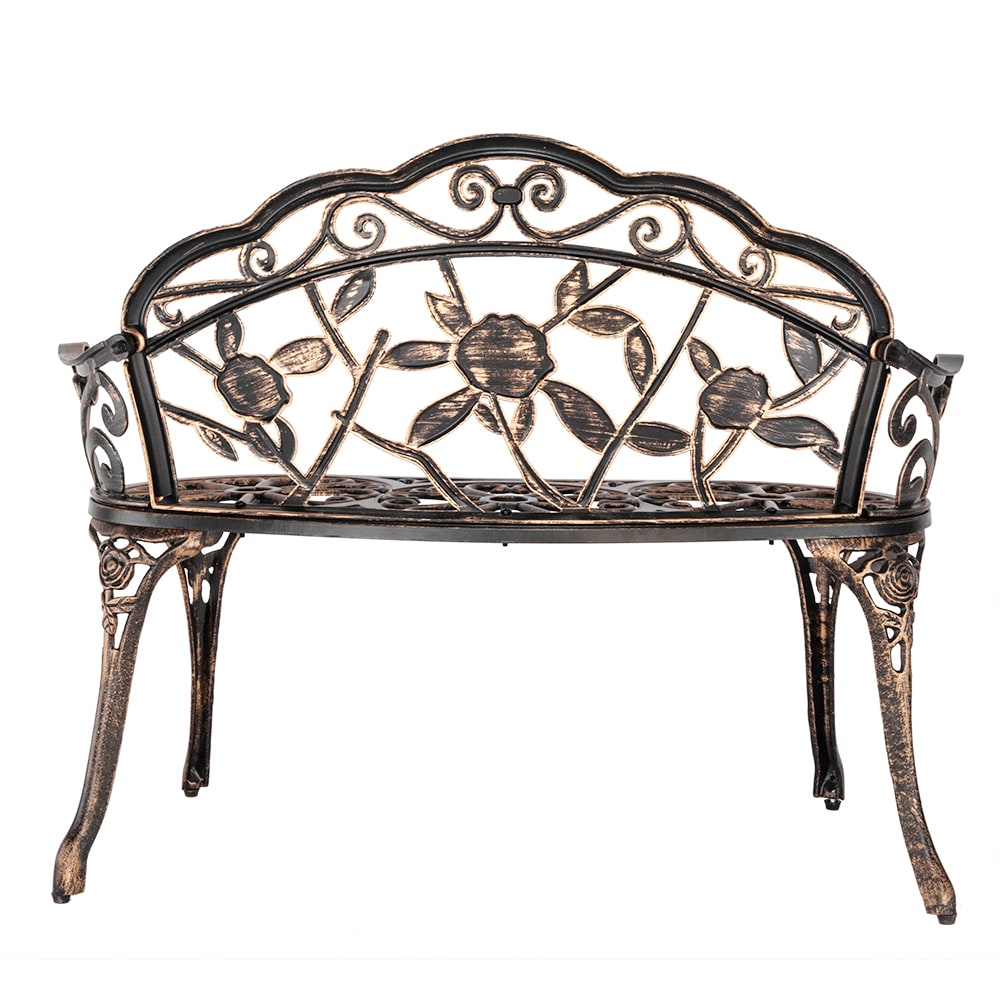 Winado 29.25-in W x 31-in H Bronze Aluminum Garden Bench 163469087446 ...