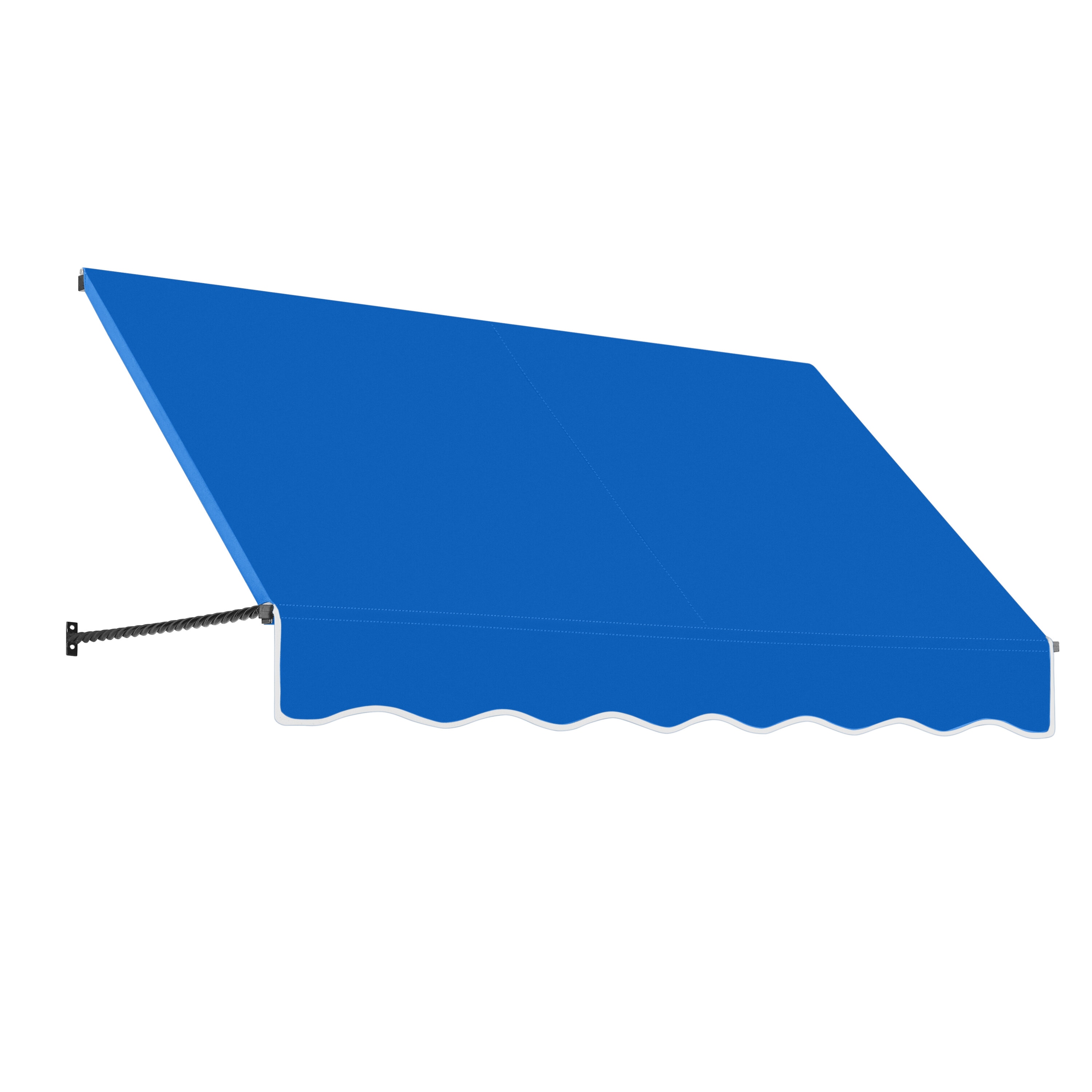 Awntech SANT22-L-6BB Santa Fe 76.5-in Wide x 24-in Projection x 31-in Height Fabric Bright Blue Solid Fixed Window/Door Awning