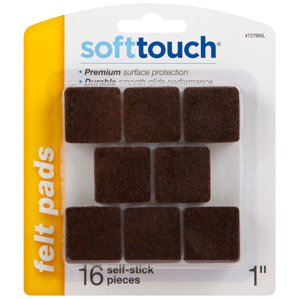 SoftTouch 16-Pack 1-in Black Round in the Felt Pads department at