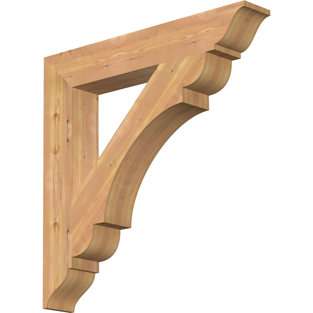 Ekena Millwork BKT06X36X36OLY01SWR Olympic traditional smooth 5-1/2-in x 36-in x 36-in Western red cedar Brown Wood Standard bracket
