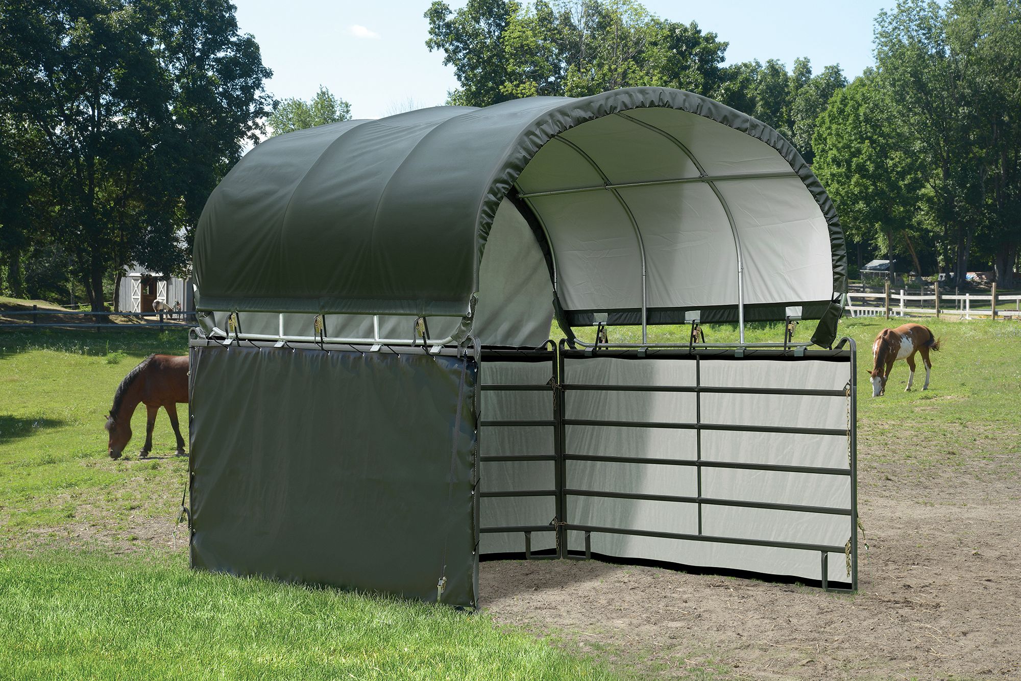 ShelterLogic Enclosure Kit for Corral Shelter 10-ft L x 5.5-ft H Horse ...