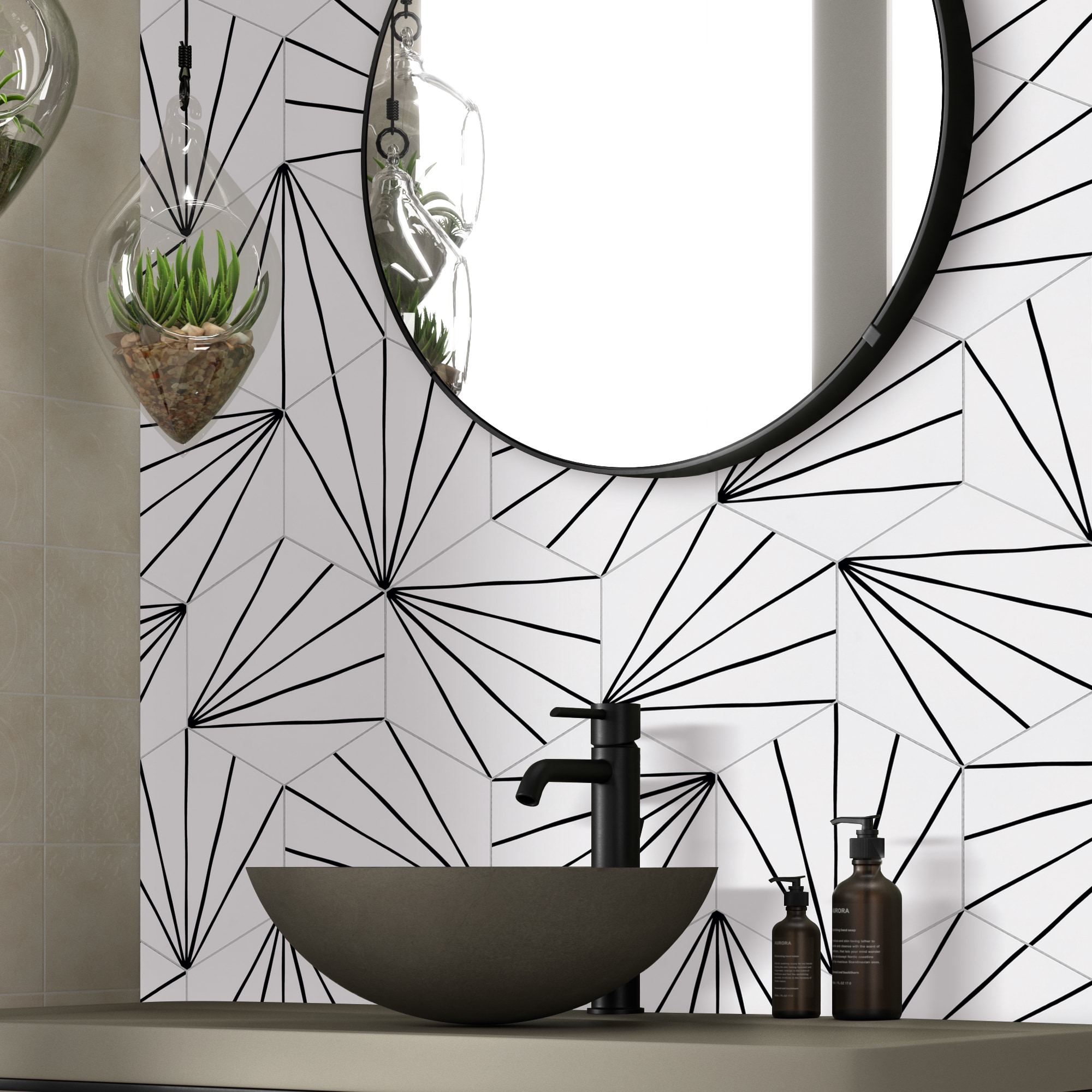 SUNWINGS HEXL-WHI-45PCS Ceramic-Tile - View #2