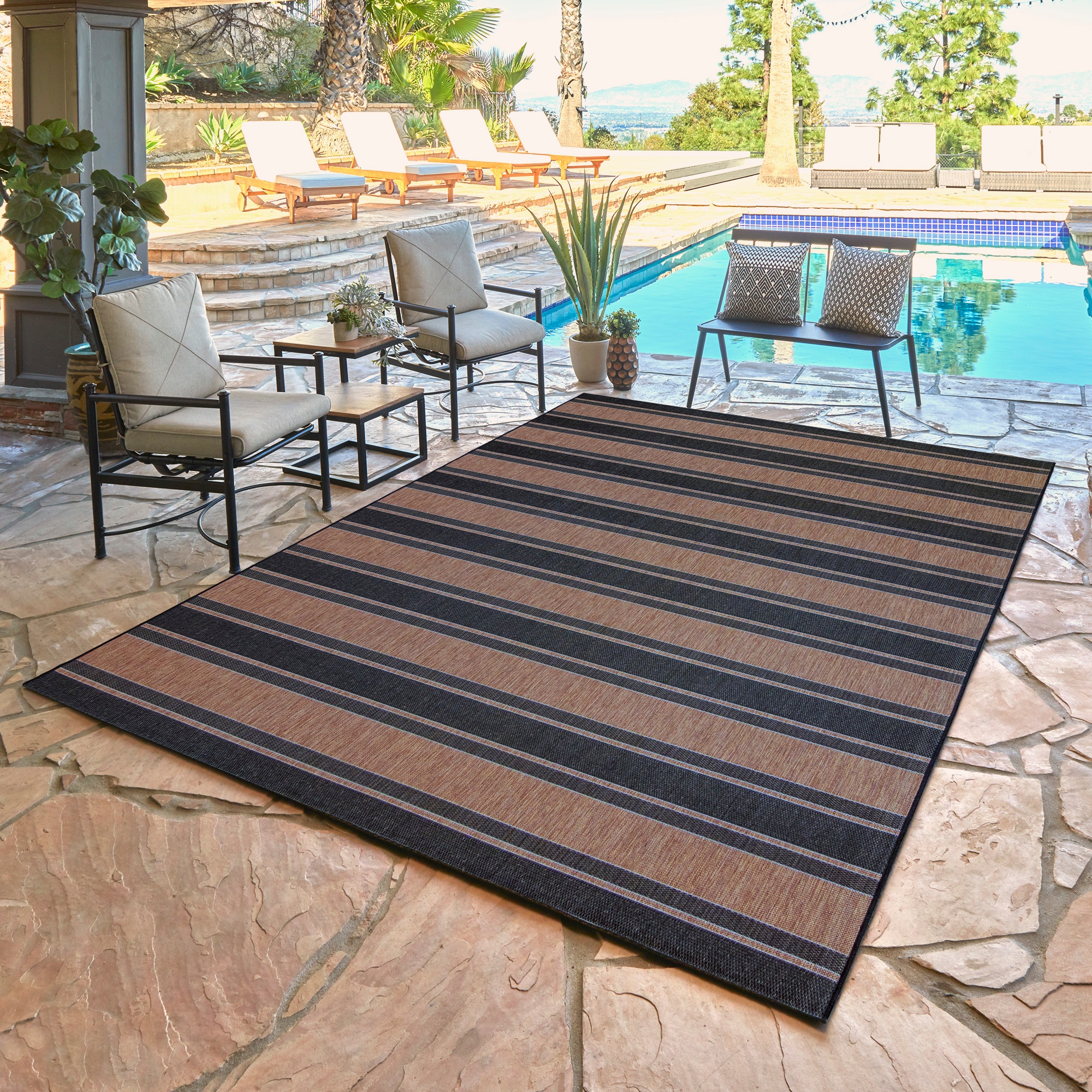 GERTMENIAN 18872 Paseo 5 X 7 (ft) Castro Havana Indoor Stripe Area Rug