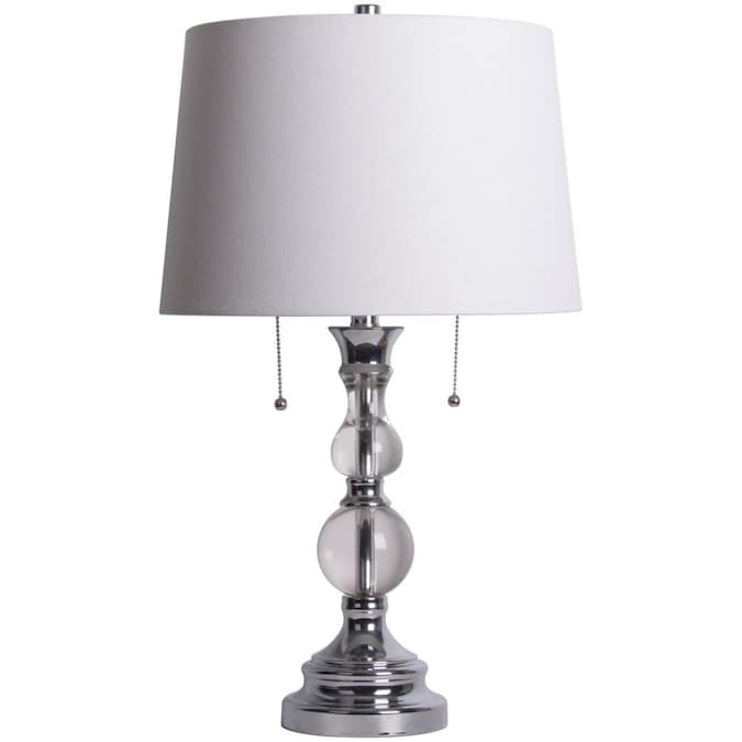 Chrome Table Lamp With Fabric Shade, Crystal Lamp Shades For Table Lamps