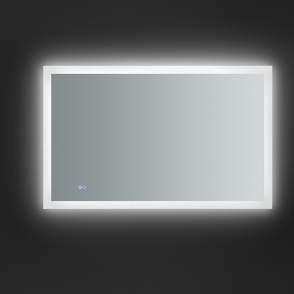 Sleek 48"x30" Frameless Rectangular Vanity Mirror with LED & Fog-Free Technology