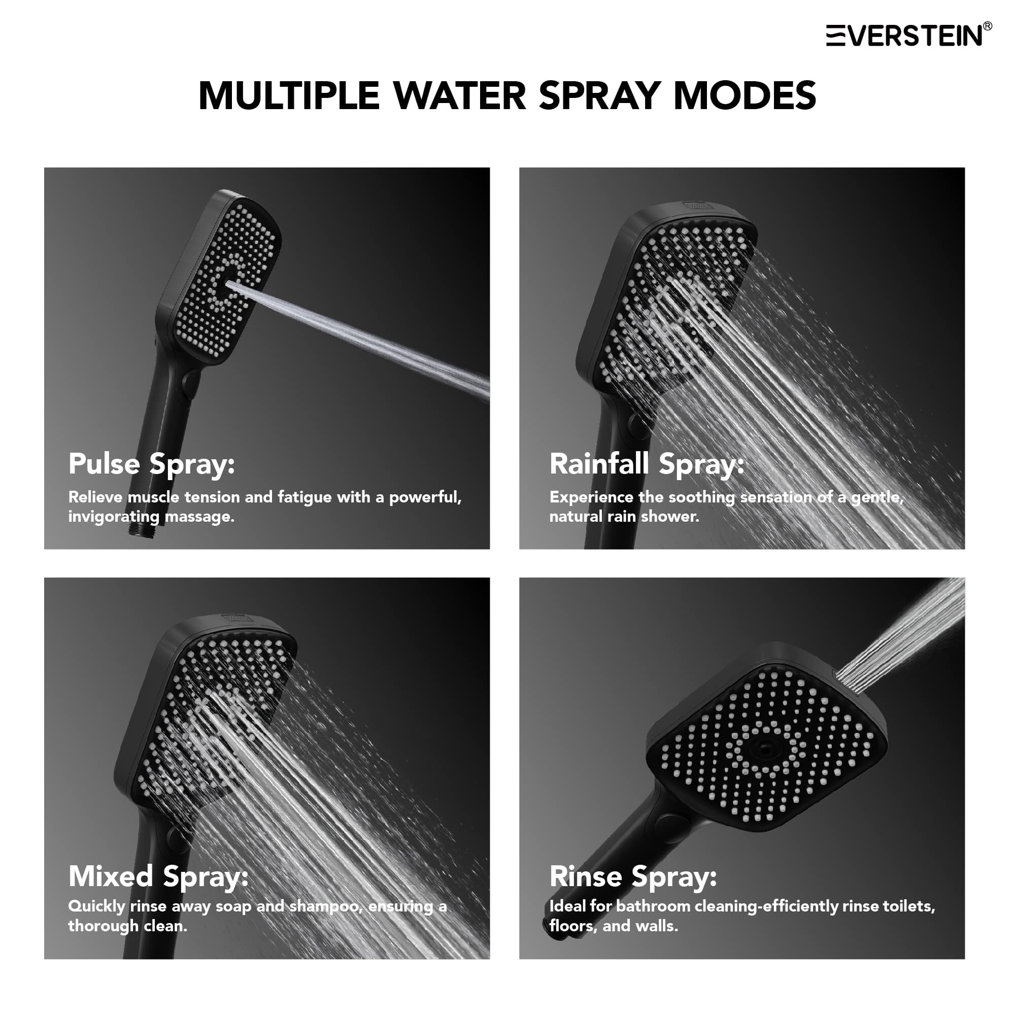 EVERSTEIN SFS-1073-BK12 Showerhead-Bar-Panels - View #12