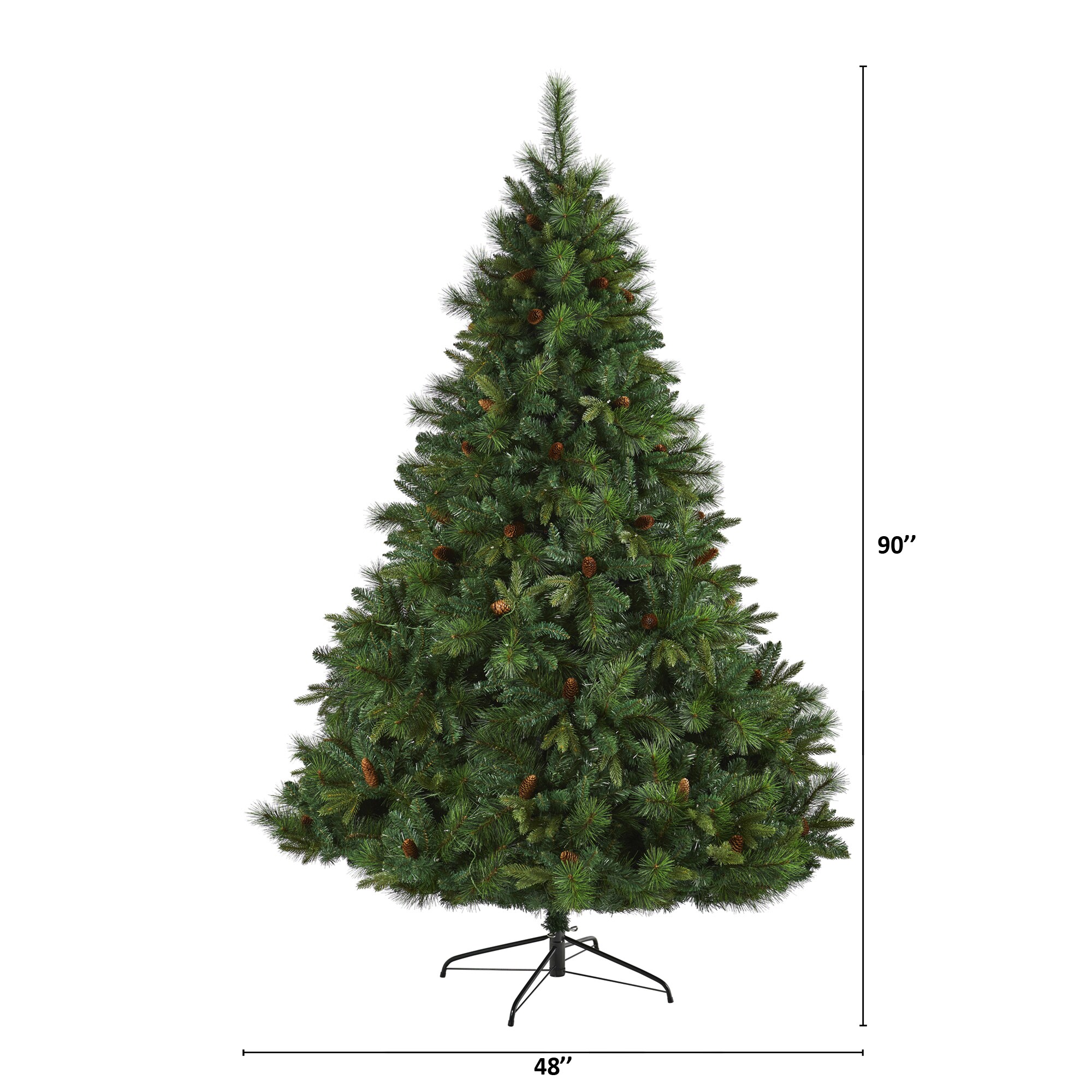 Nearly Natural 7.5-ft Pine Pre-lit Artificial Christmas Tree with LED ...