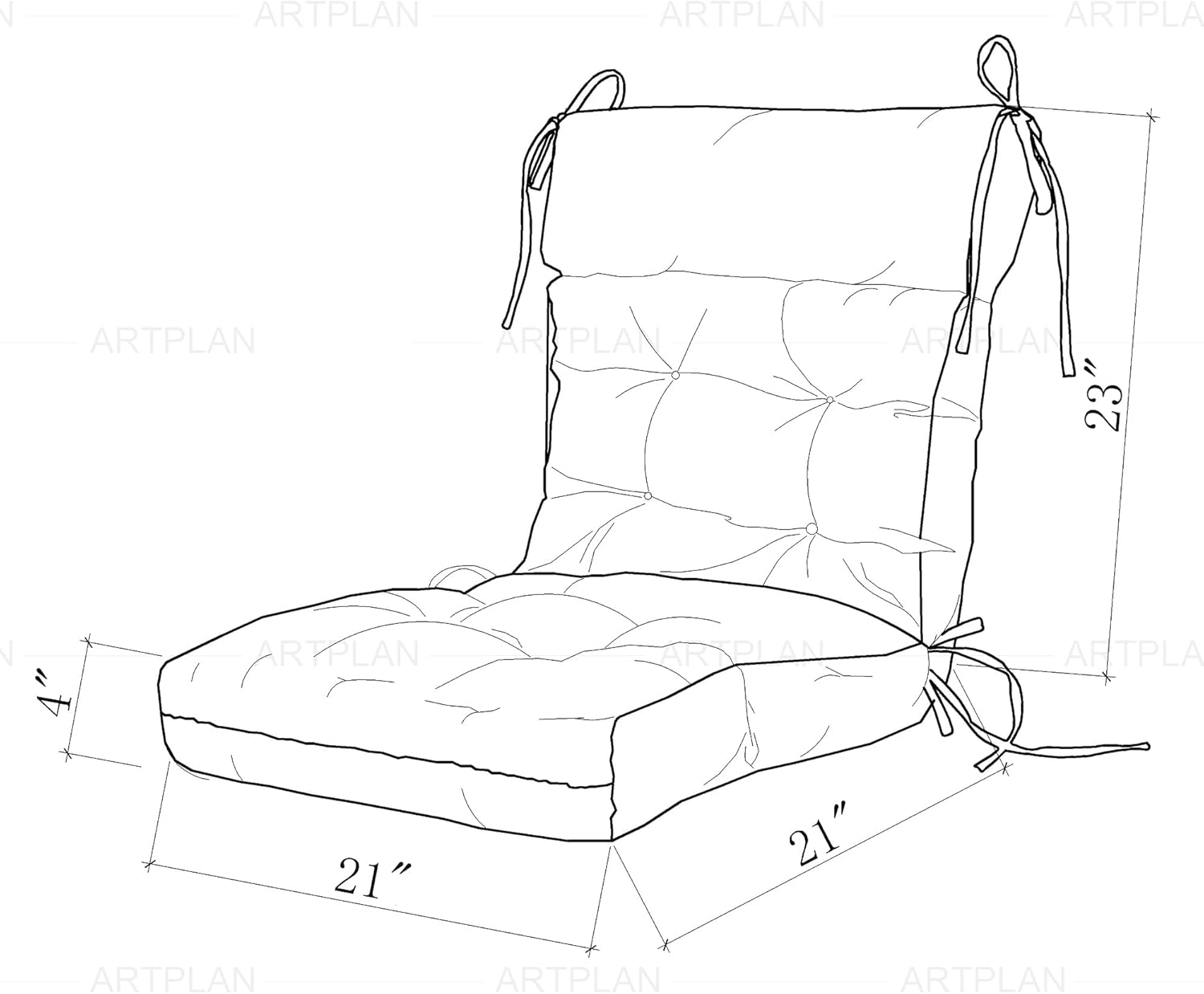 Artplan B0CN72T9J8 Patio-Furniture-Cushions - View #5