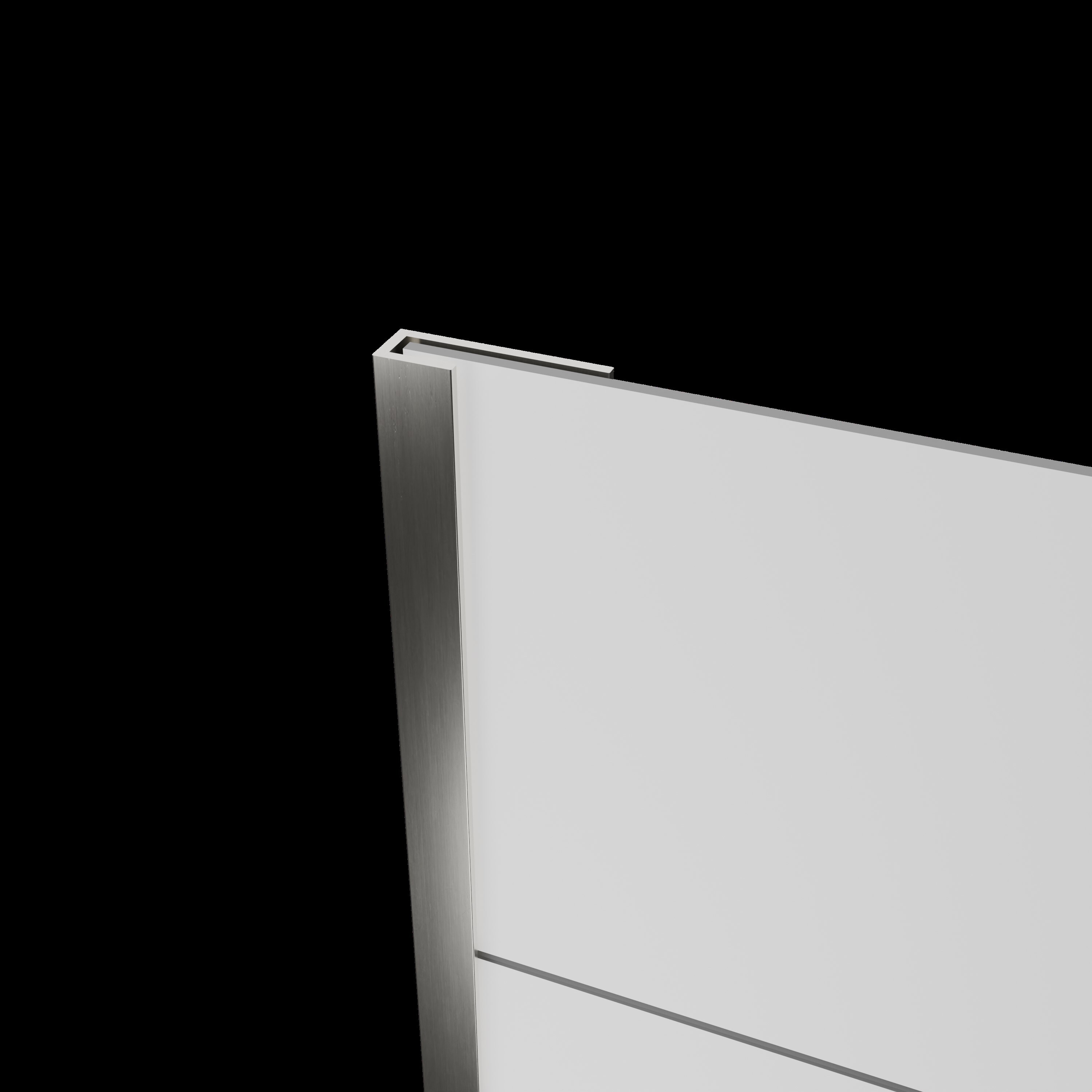 FlexStyle 60" x 36" x 80" White and Gray Block Shower Wall Surround with Brushed Nickel Trim