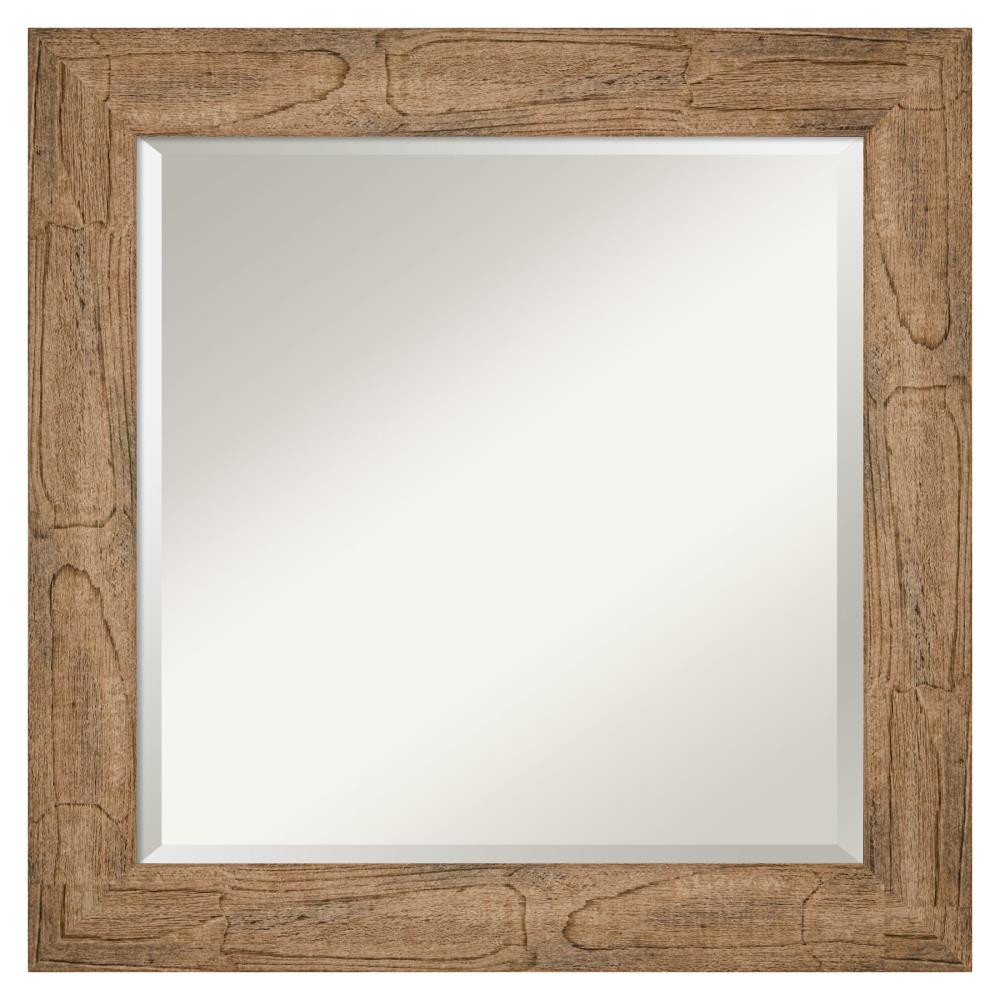 Amanti Art DSW4407207 Owl 25.38-in x 25.38-in Framed Rectangle Bathroom Vanity Mirror ( Distressed Brown )