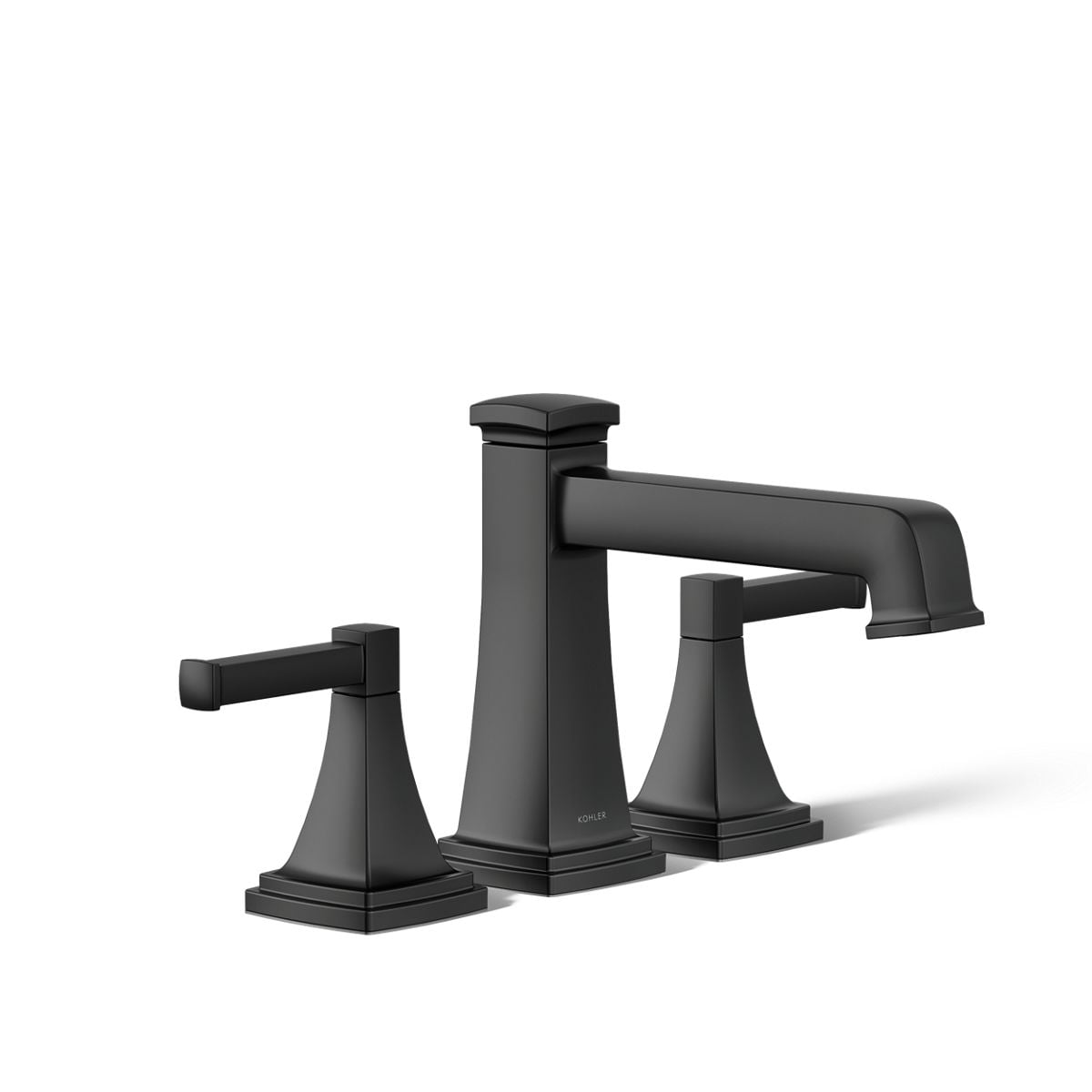 KOHLER Riff Matte Black 2-handle Deck-mount Roman Low-arc Bathtub Faucet