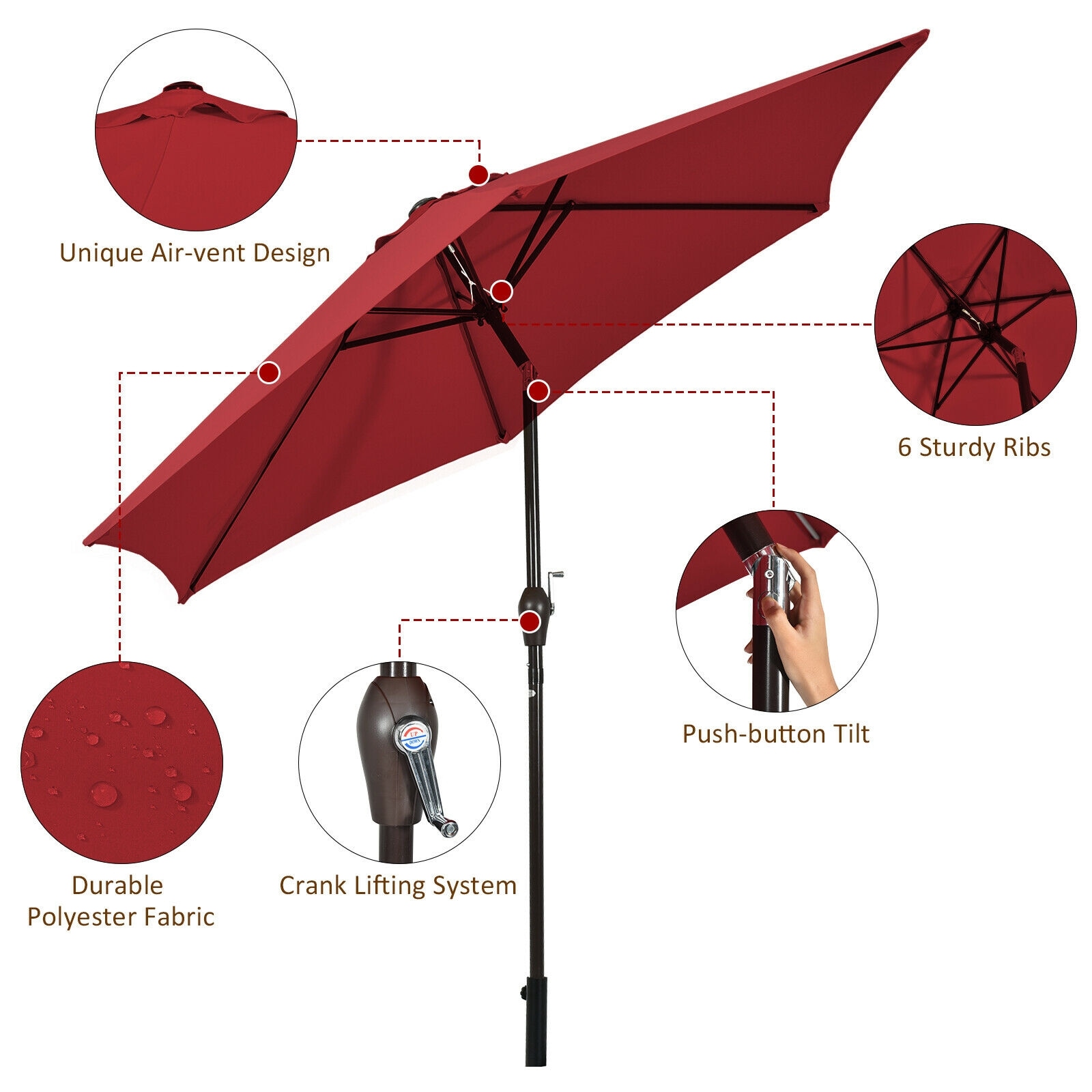 WELLFOR CHY-528PGCNY Umbrellas-2 - View #3