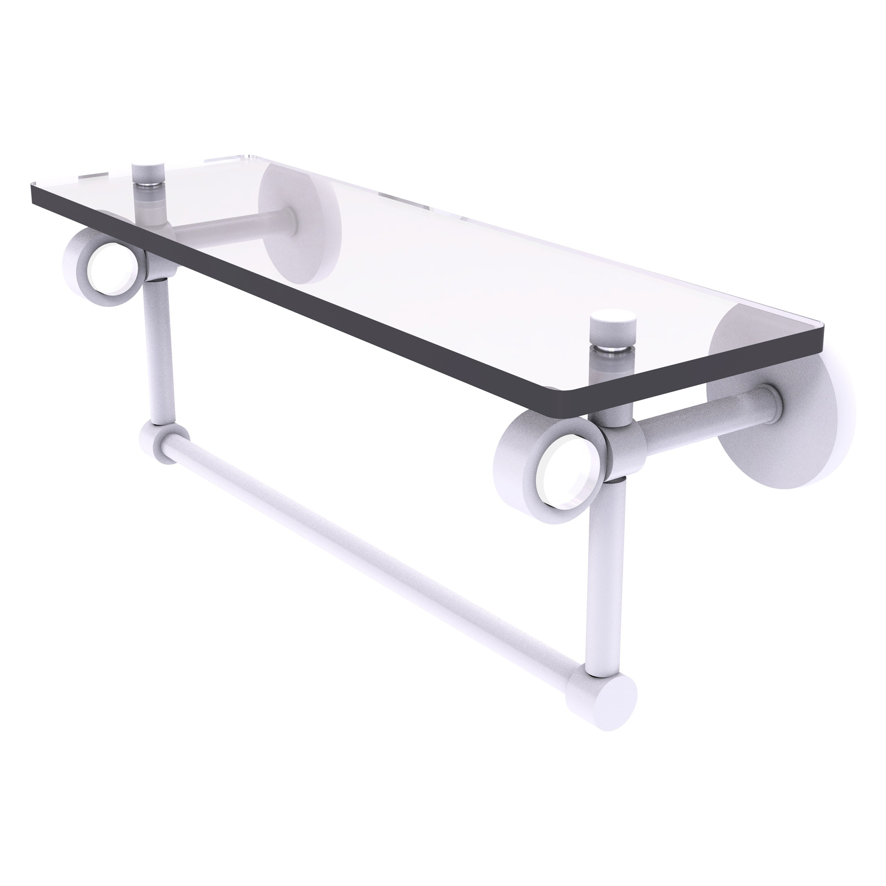 Allied Brass CV-1TB-16-WHM Clearview Matte White Wall mount Bathroom Shelf ( 16-in x 6.2-in x 5-in )