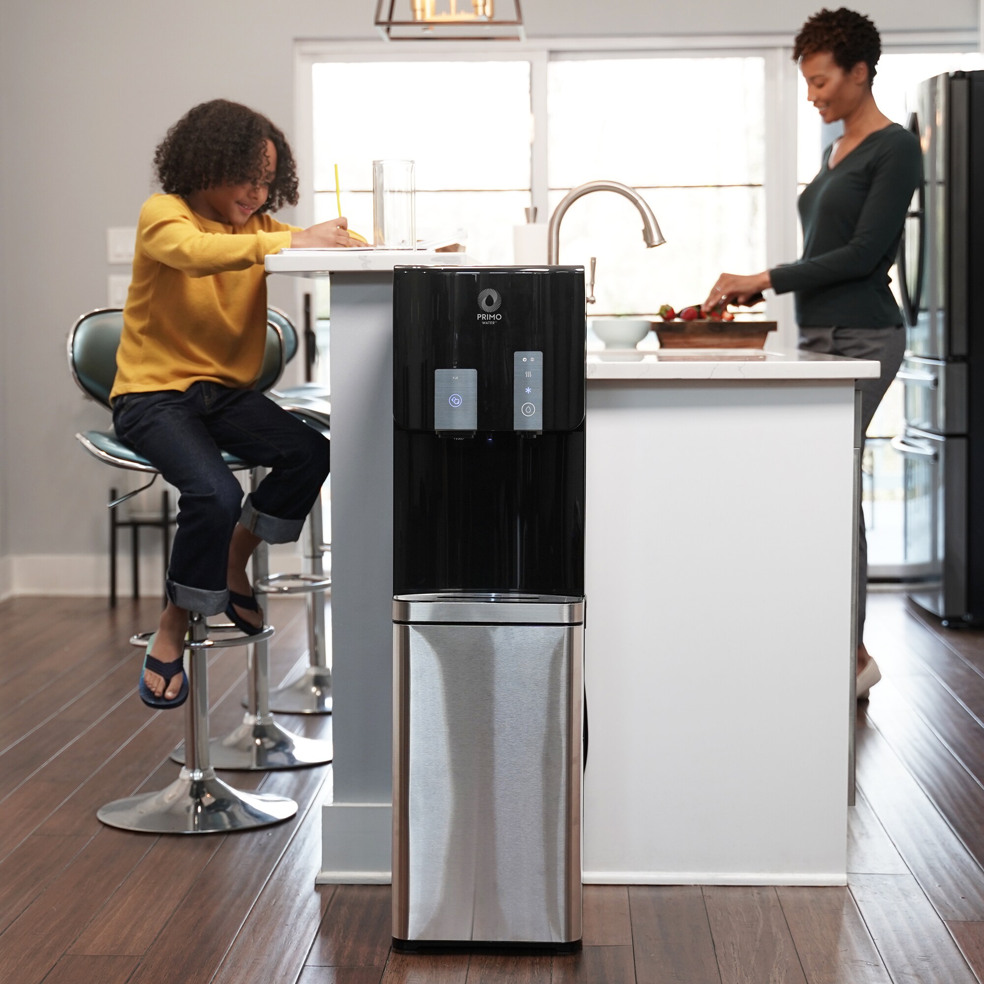 Primo Stainless Steel Bottom-loading Cold and Hot Water Cooler (Single Ice Maker)