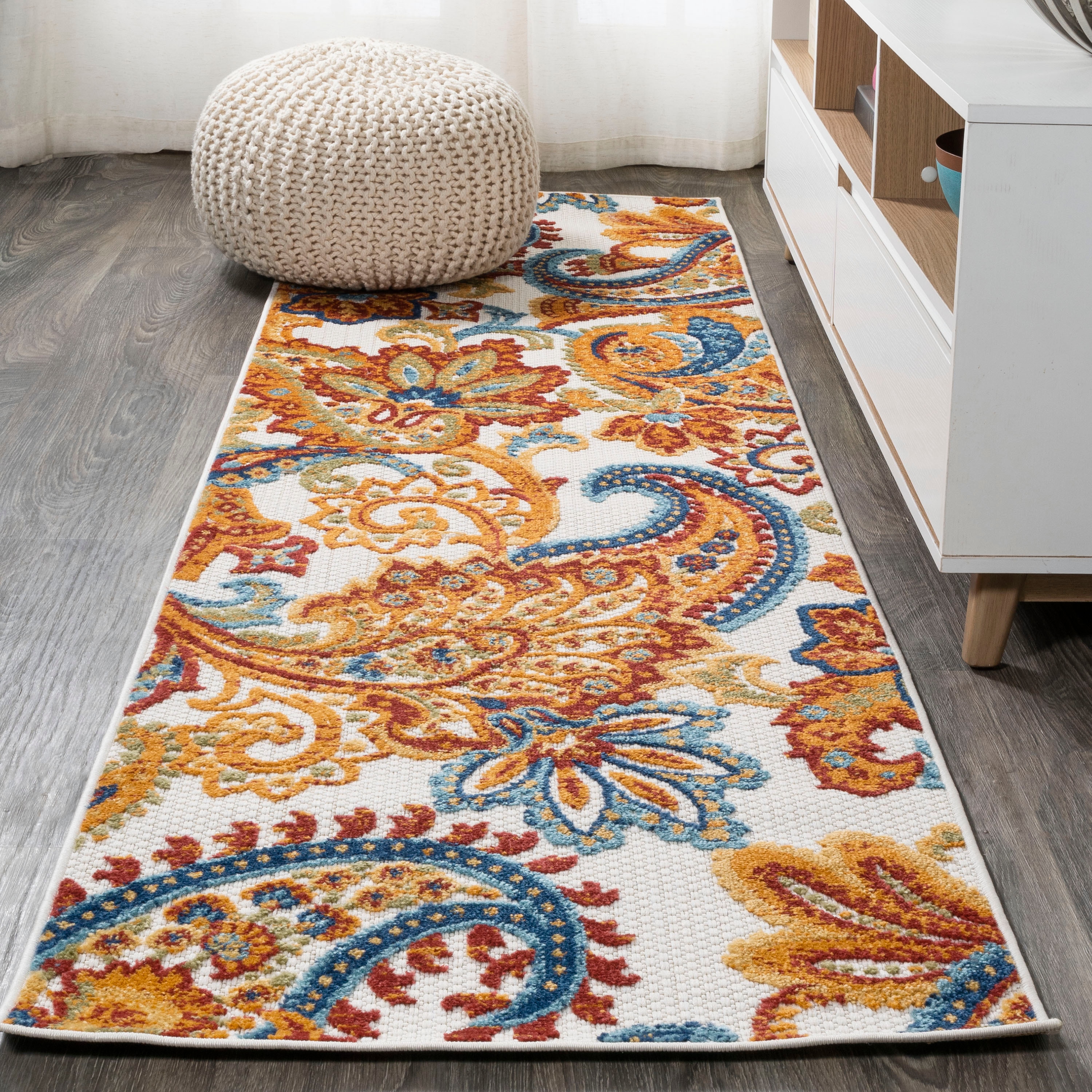 AMALFI Runner Rug with Non-Slip Backing in Blue (2 x 6 ft.)