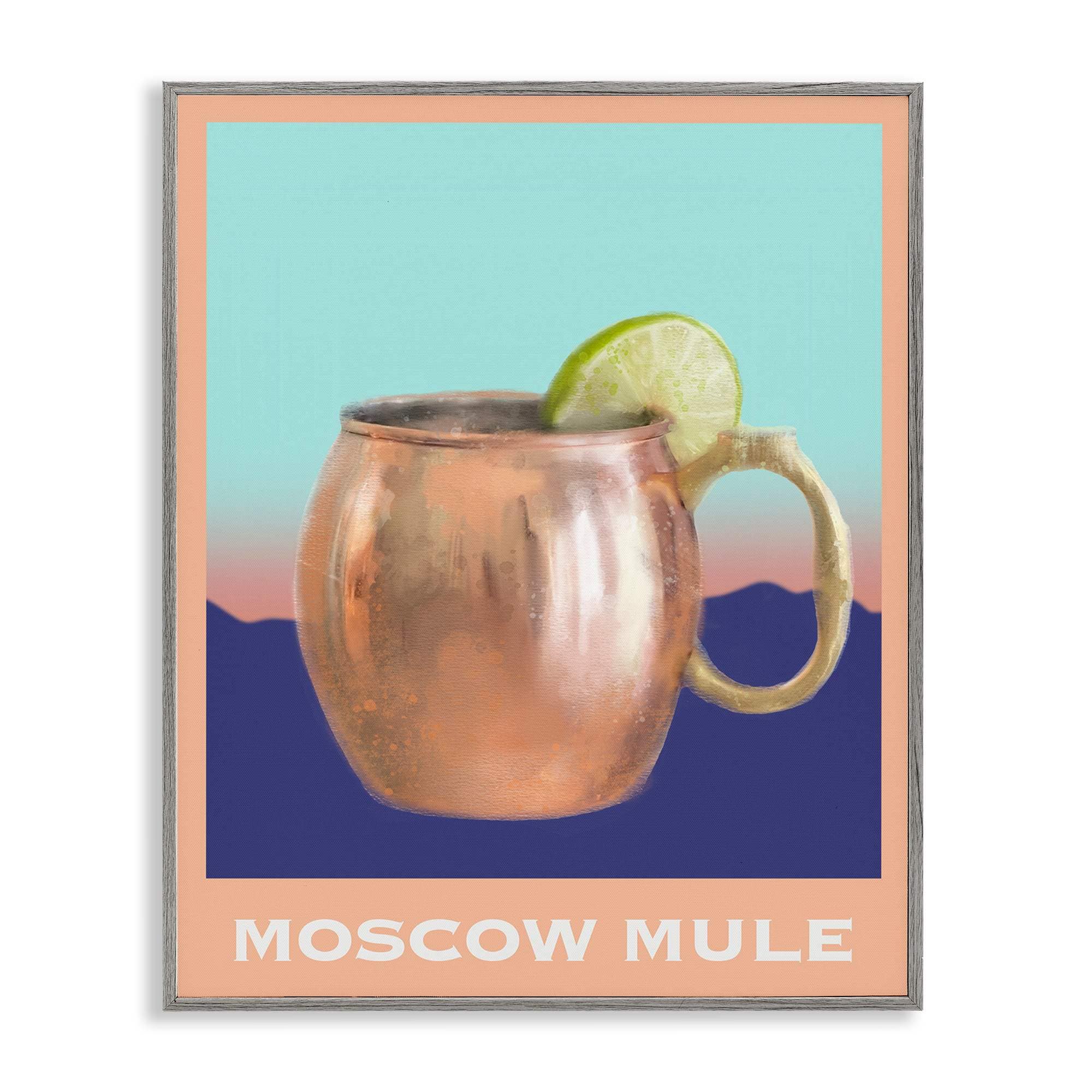 Stupell Industries BS-498-GFF-11X14 Moscow Mule over Landscape Gray Framed Giclee Art By Matthew Piotrowicz 11 x 14