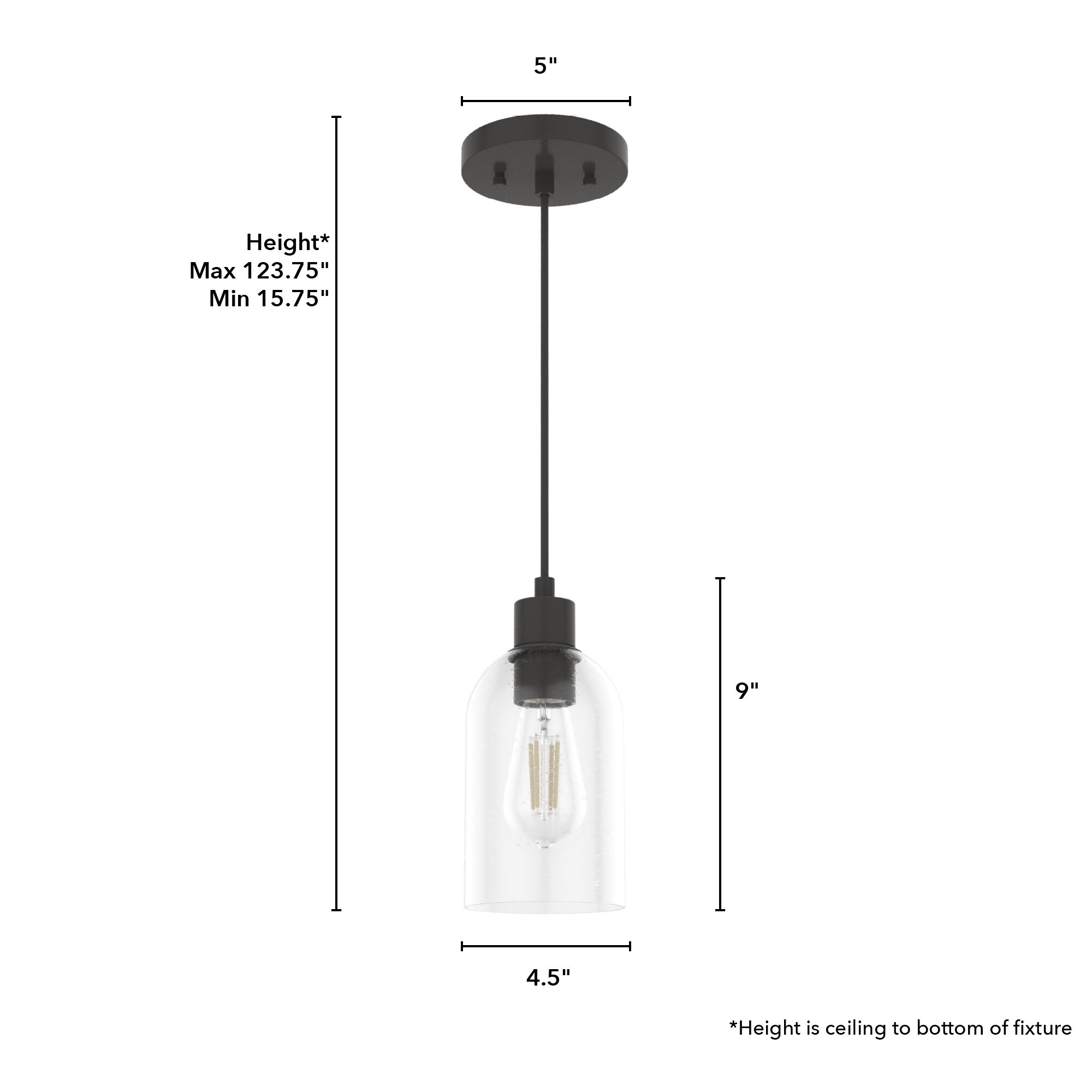 Noble Bronze Mini LED Pendant with Seeded Glass Shade