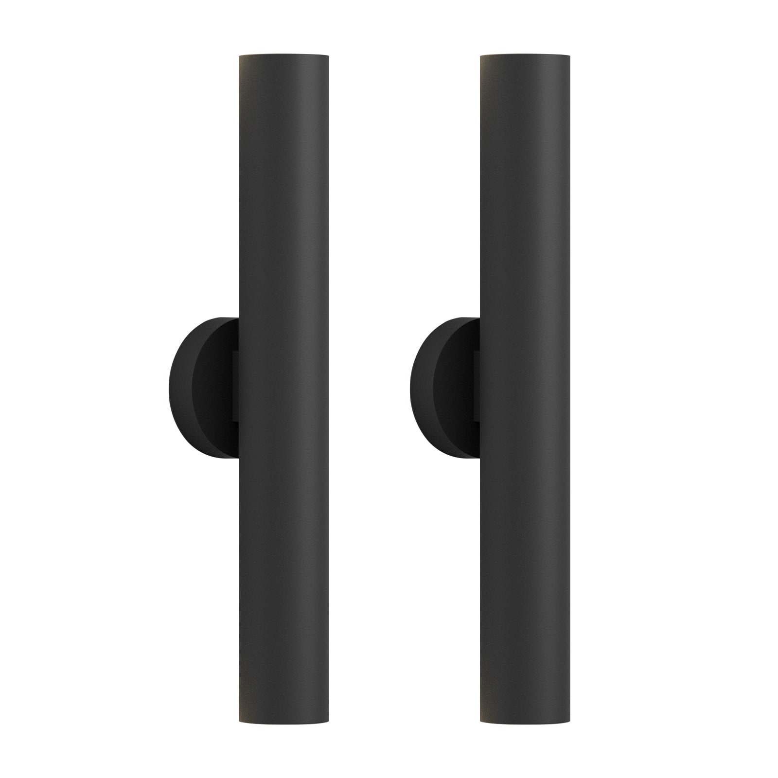 LamQee 06FTL0325ABK-2 Exterior LED Wall Light 2 -Pack 22-in H Matte Black Hardwired Integrated LED Outdoor Wall Light