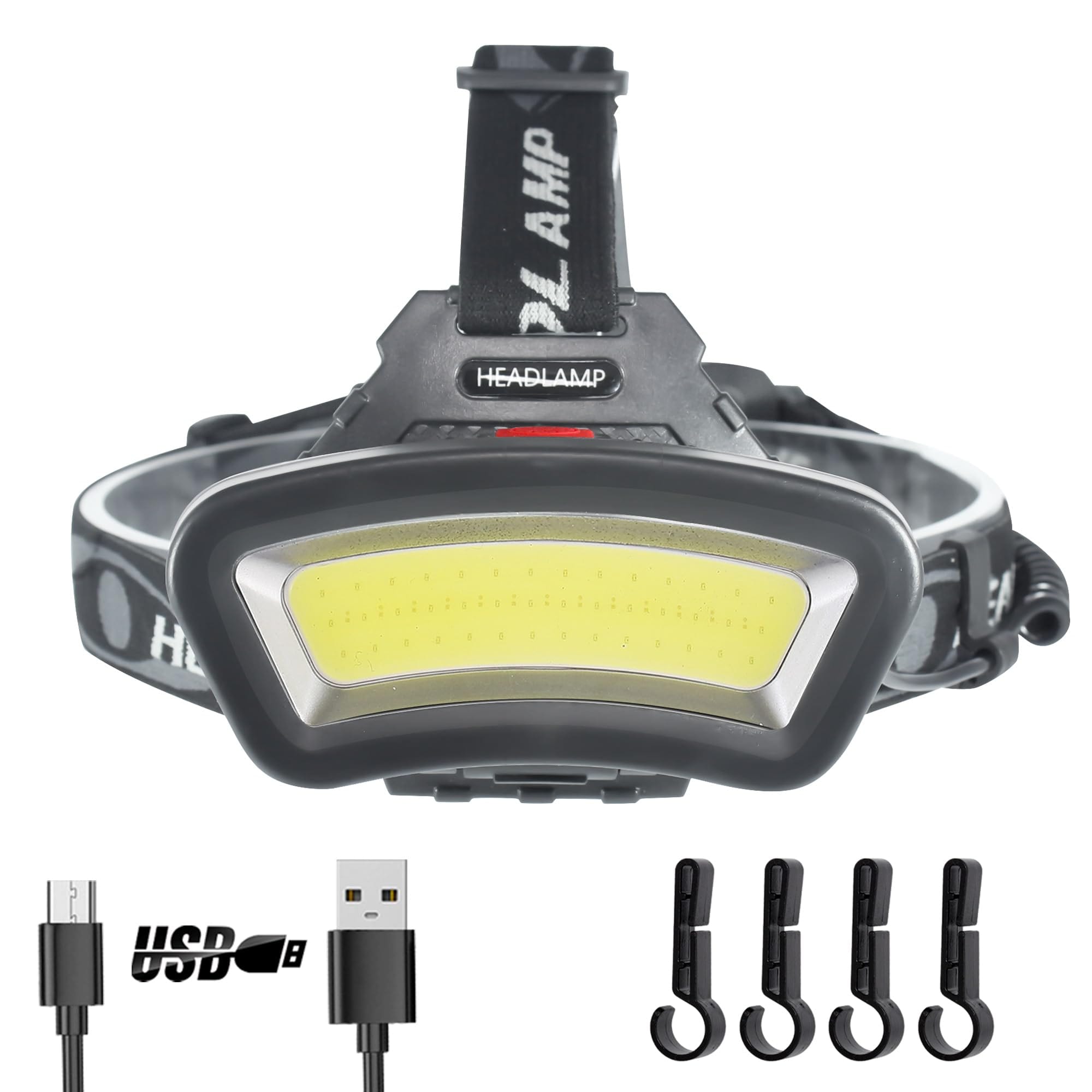 SenQWFa LED Headlamp renewable power 22000 Lumen USB Head Light with Red Light for Night Fishing Construction Maintenance 90 Degree Adjustable #LDC0821C279