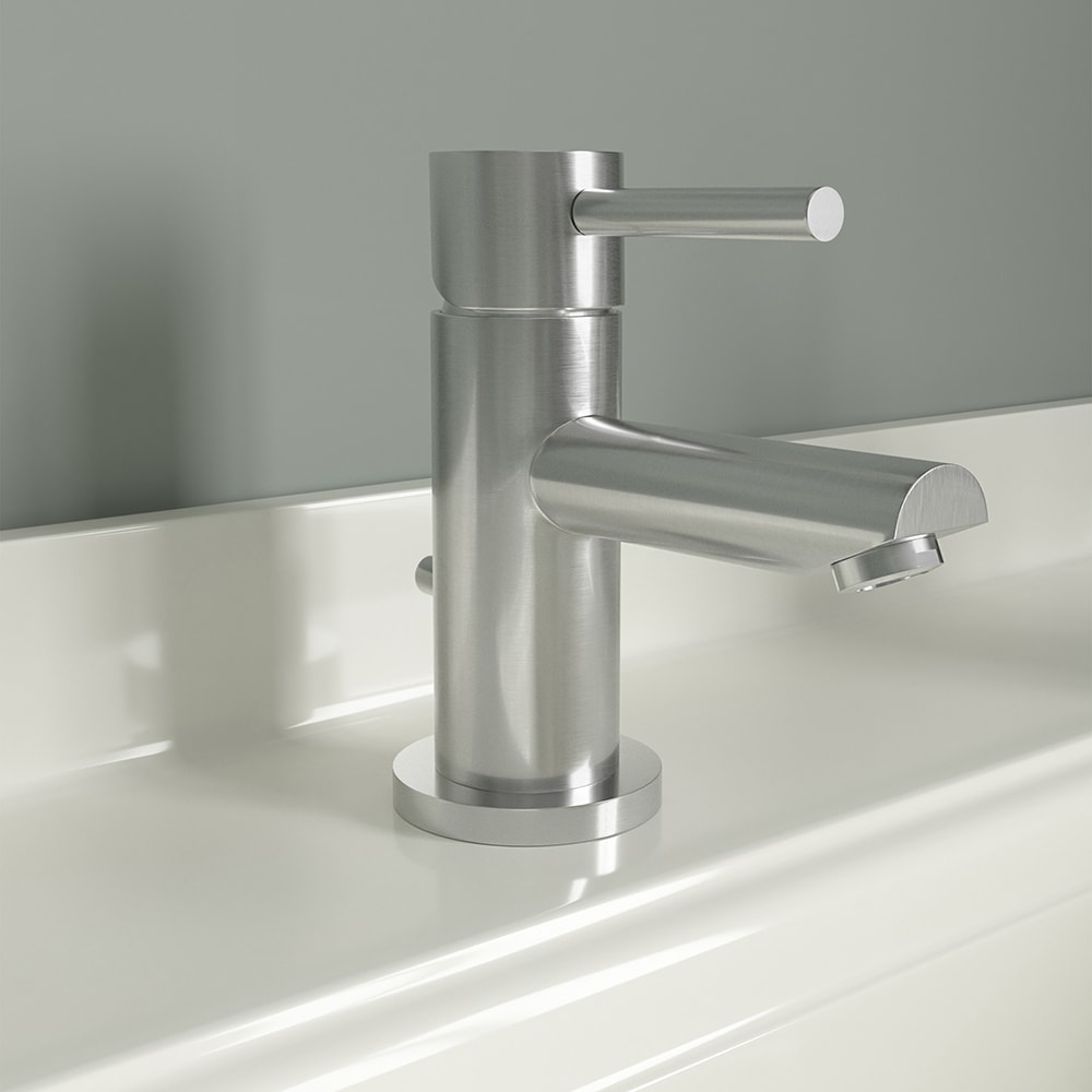 Satin Nickel Single Handle Bathroom Faucet with Ceramic Disc