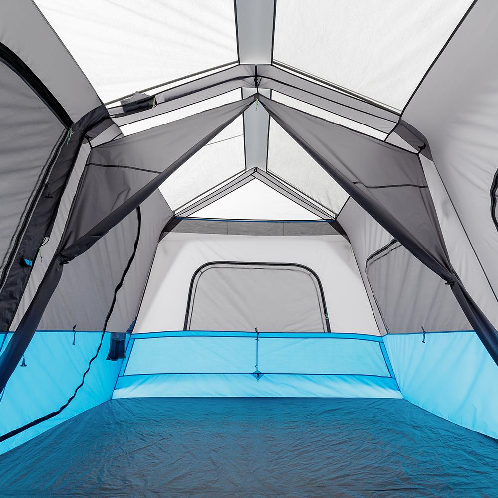 Core 10 Person Lighted Instant Cabin Tent with Screen Room, Blue