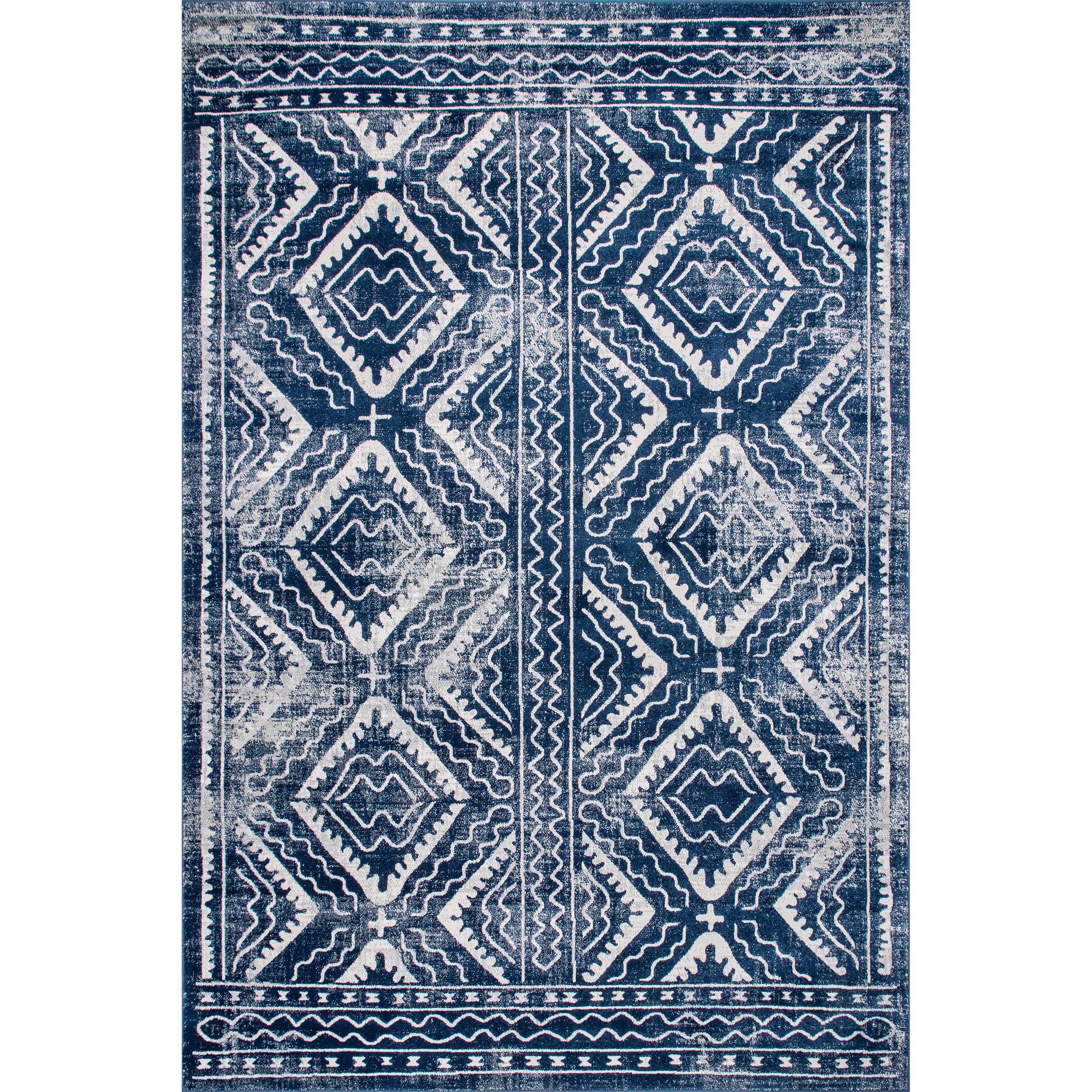 nuLOOM RZSP27B-2808 Spencer 2 x 8 (ft) Tufted Polypropylene Blue Rectangular Indoor Trellis Runner rug
