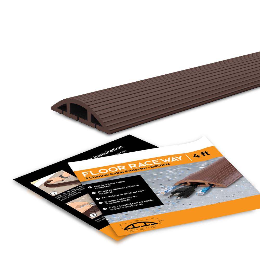 Kable Kontrol wc314 PVC Floor Cord Cover Kit - 6' Long - Black