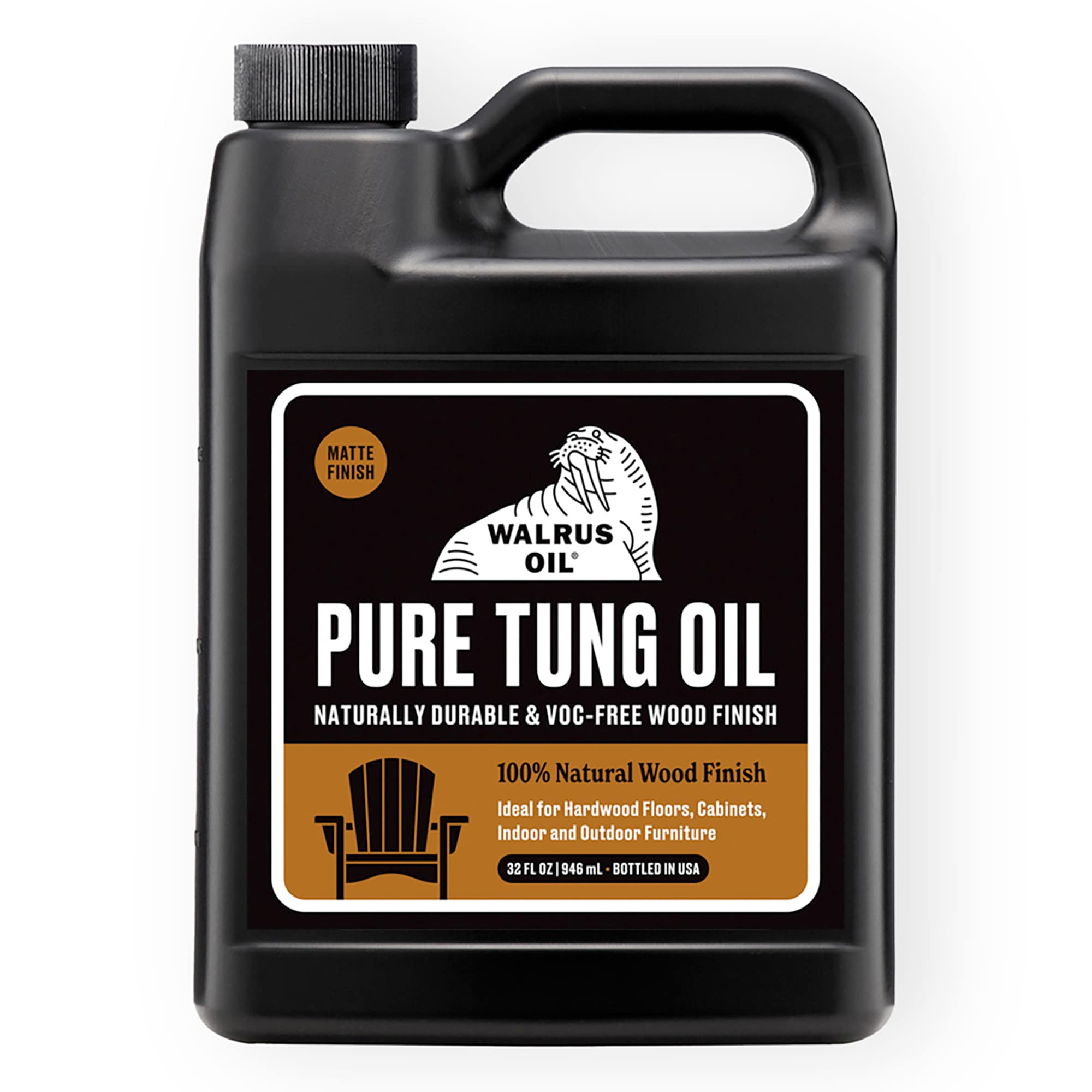 WALRUS OIL WO-CAB32 Clear Food-Grade Interior/Exterior Tung oil ( 1-quart )