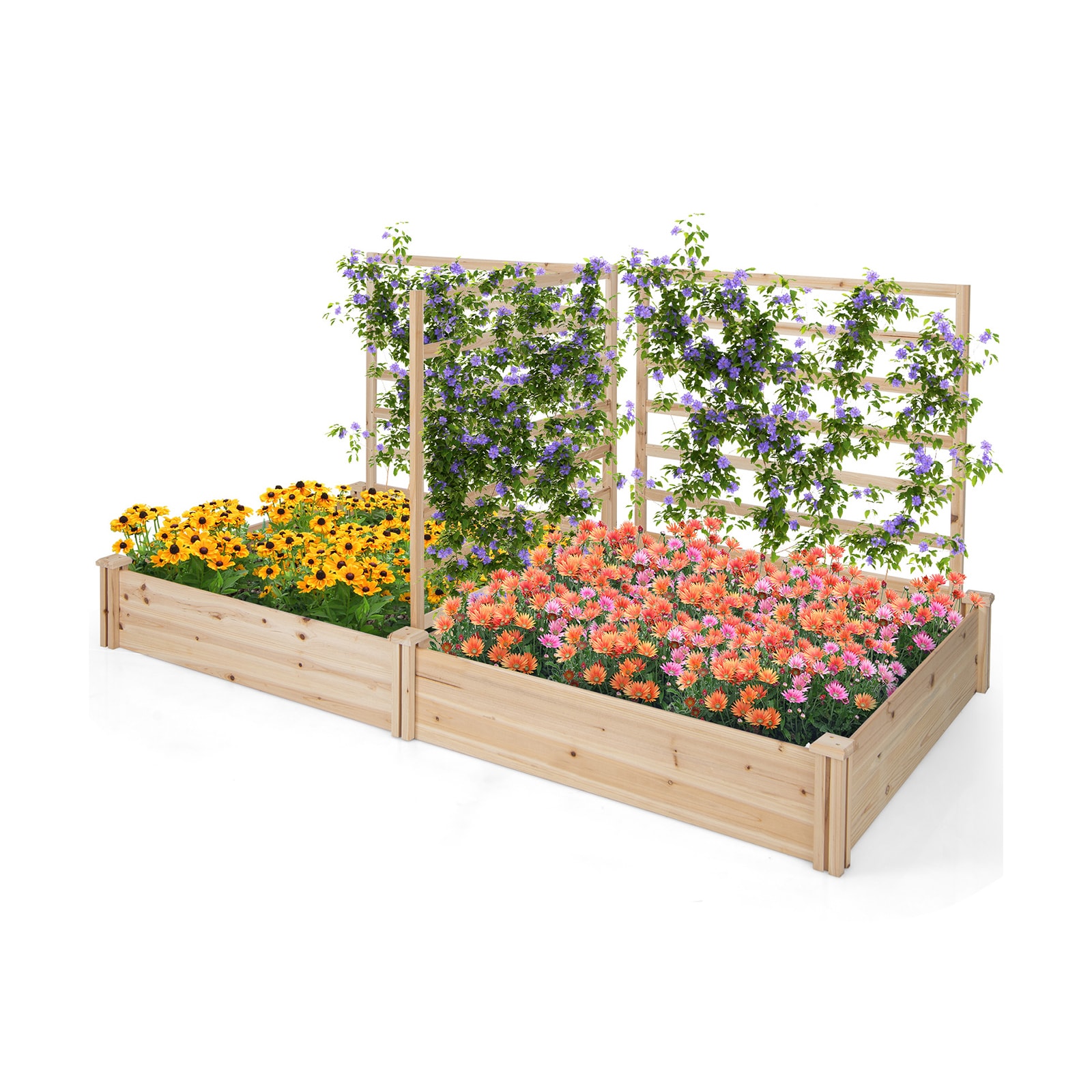  4095NAHYGD 45-in W x 88-in L x 43-in H Natural Wood Raised Garden Bed