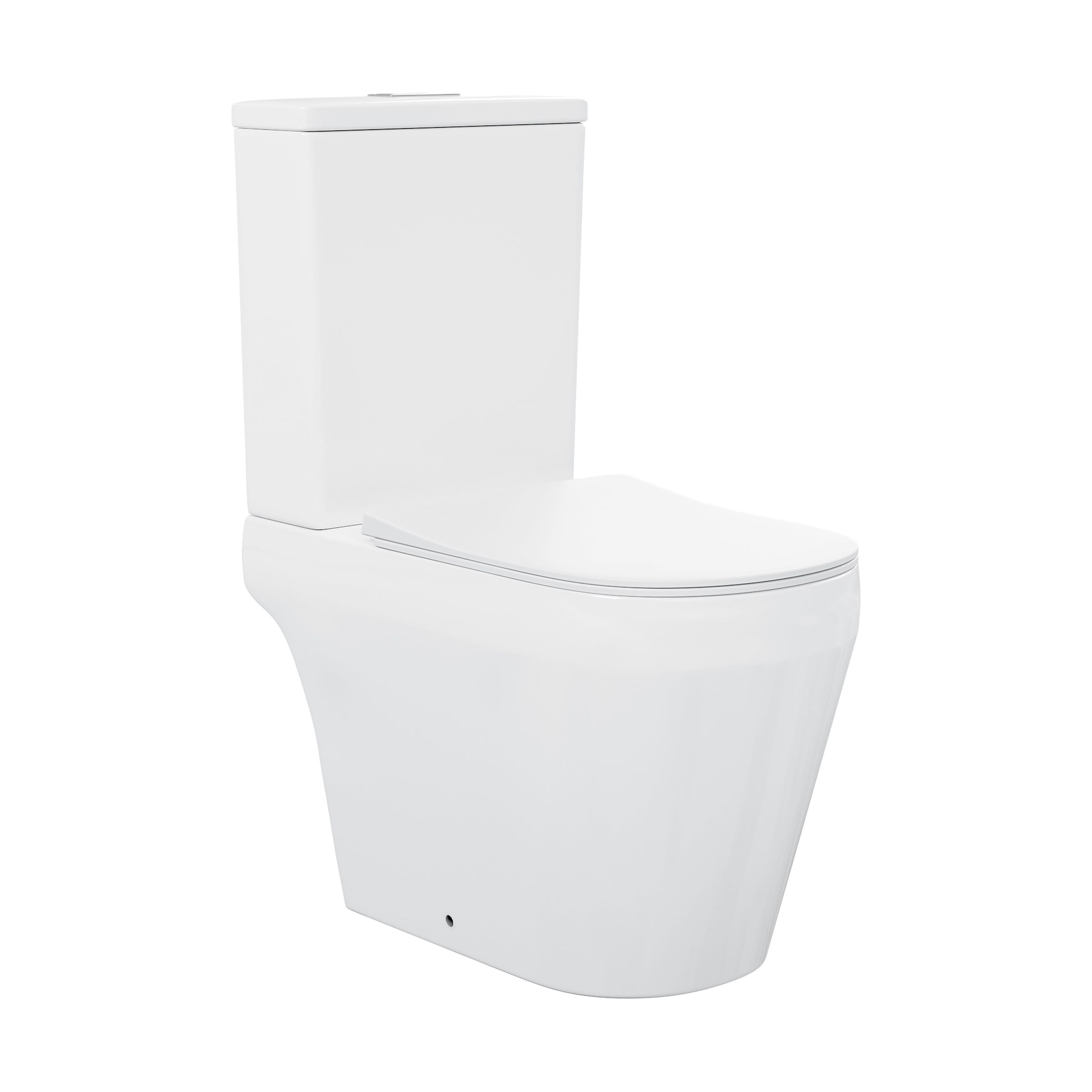 Swiss Madison SM-25-2TAVI03WH Avignon Glossy White Dual Flush Elongated Standard height Smart Soft Close 2-piece Toilet 12-in Rough-In 1.6 GPF