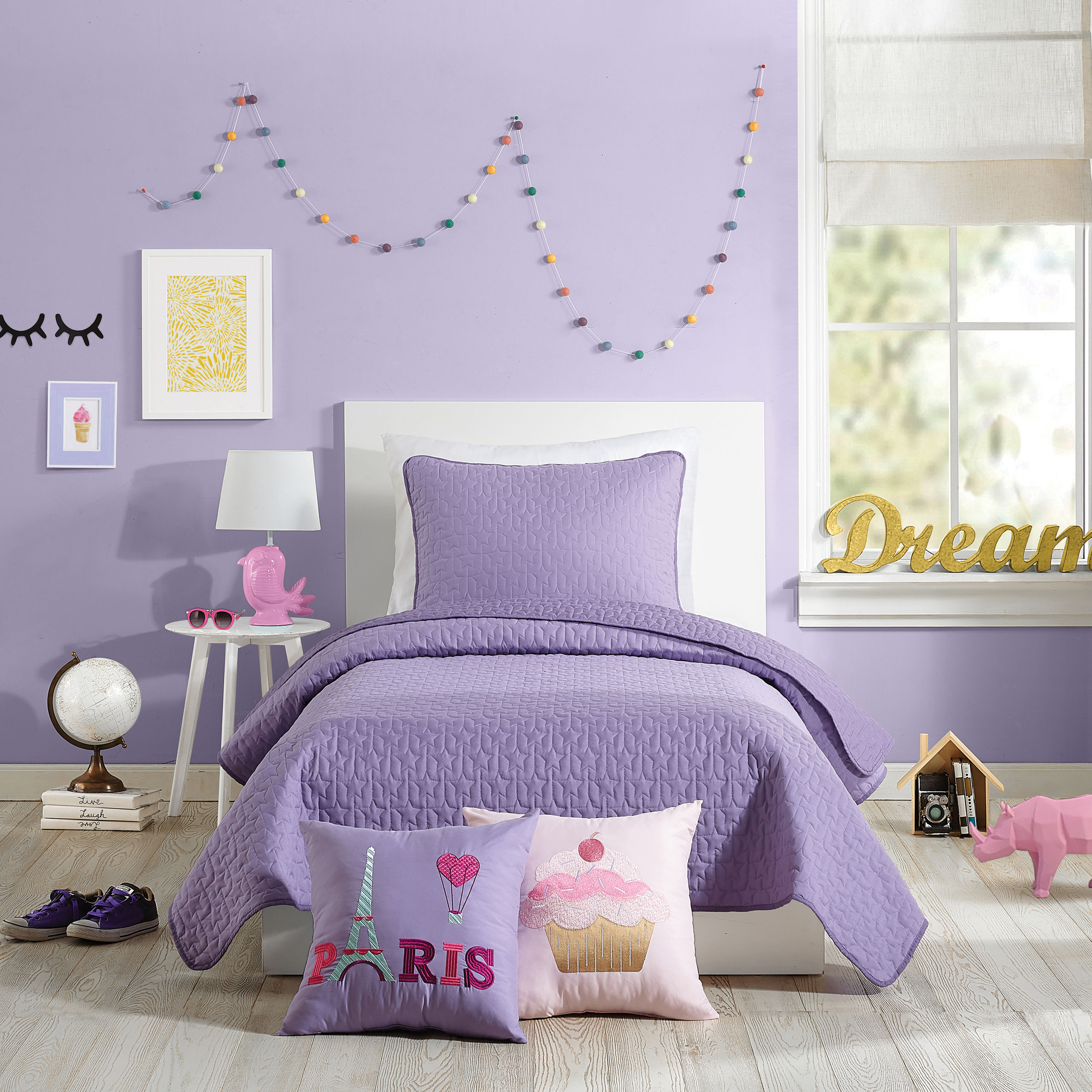 Urban Playground C018218PRNAS Coty (purple) 2 -Piece Purple Twin Quilt Set